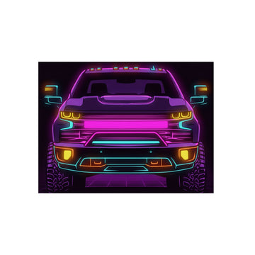 Chevy Silverado Trail Boss (2019+) Neon Synthwave Metal Wall Sign