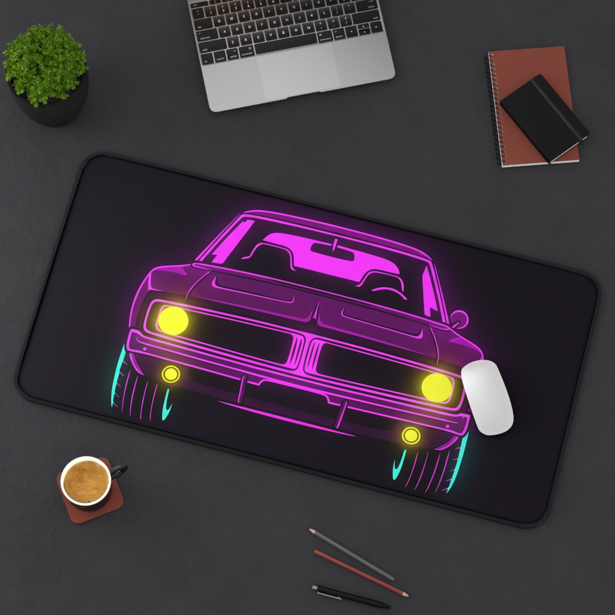Dodge Charger R/T (1968-70) Resto-Mod Neon Synthwave Desk Mat