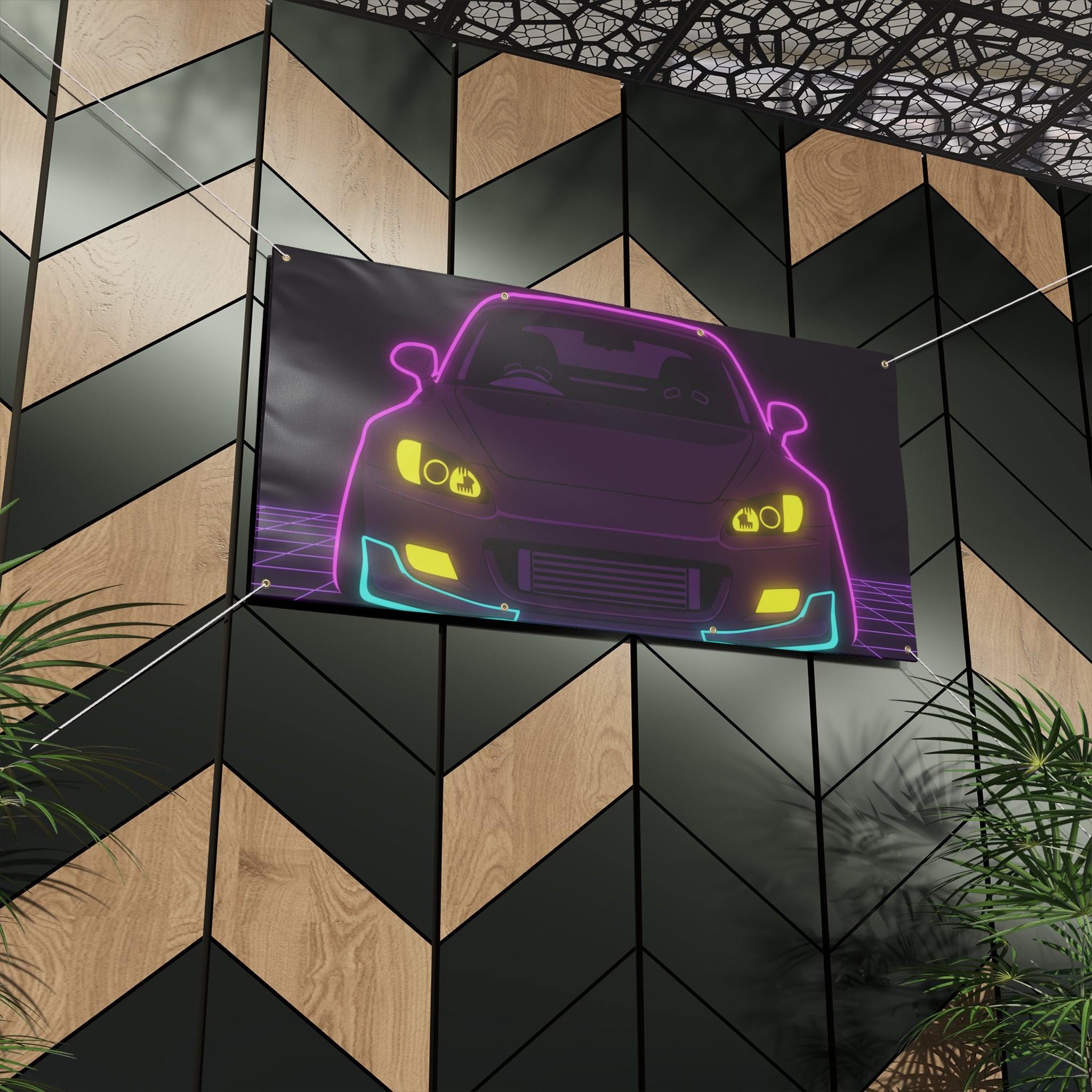 Honda S2000 (1999-09) Neon Synthwave Banner