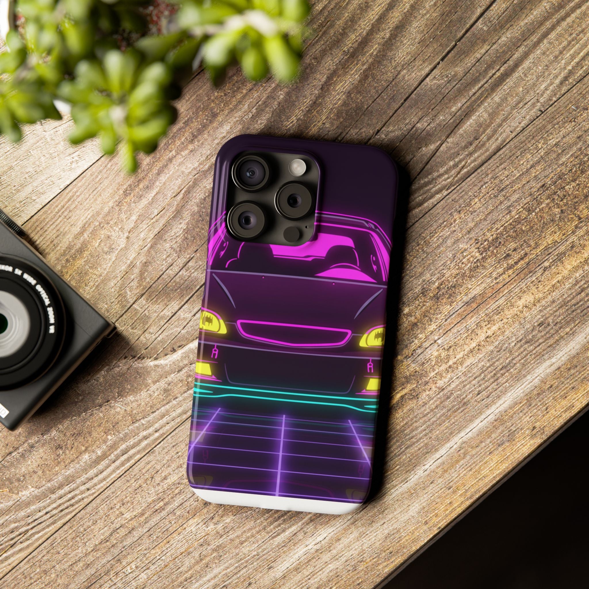 Honda Civic EK Hatch Neon Synthwave Phone Case