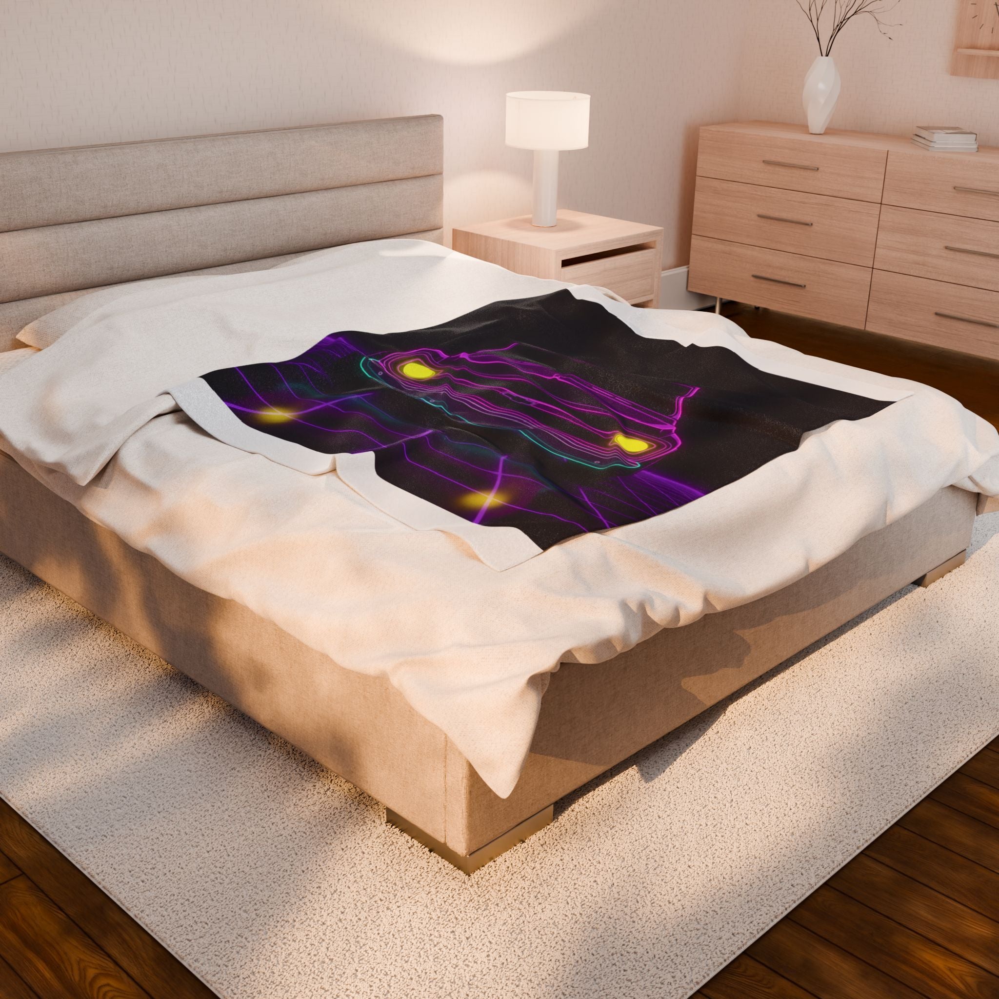 Chevy C10 Pickup (1967-72) Pro-Touring Neon Synthwave Velveteen Plush Blanket