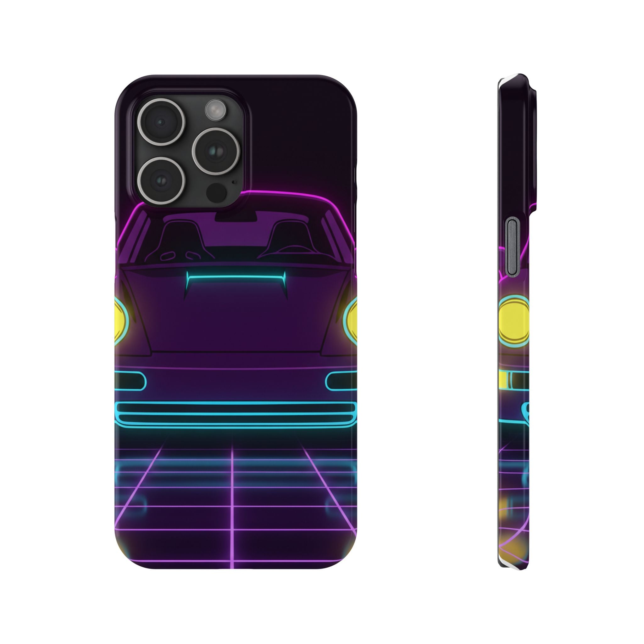 Porsche 964 Singer Neon Synthwave Phone Case