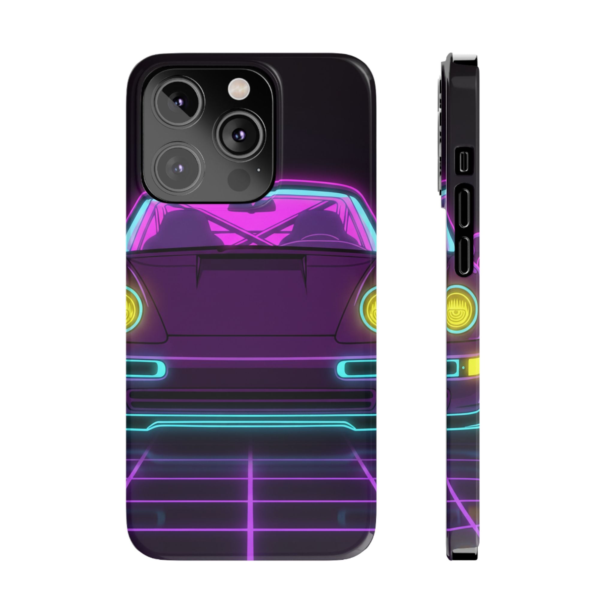 Porsche 964 Turbo Neon Synthwave Phone Case