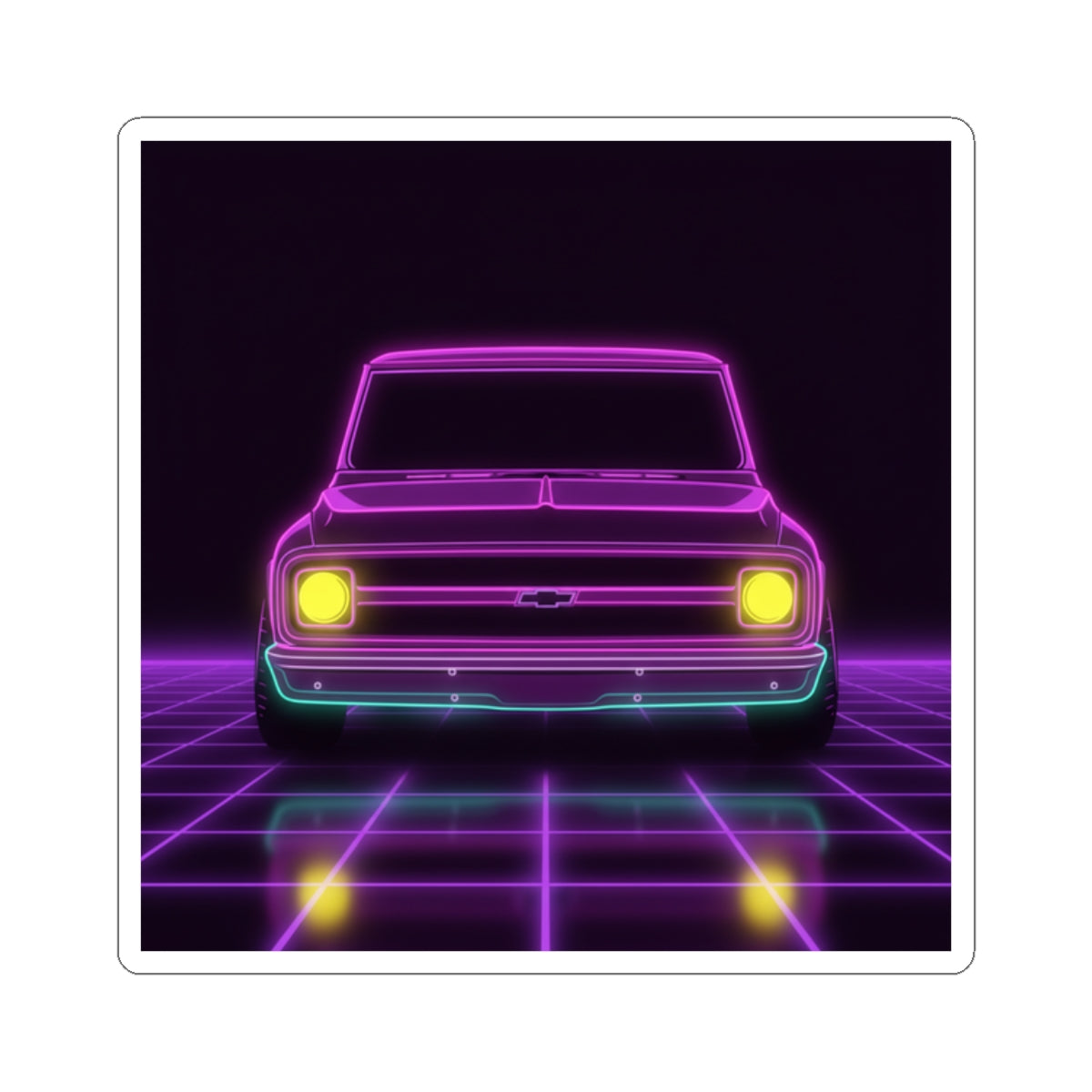 Chevy C10 Pickup (1967-72) Pro-Touring Neon Synthwave Sticker