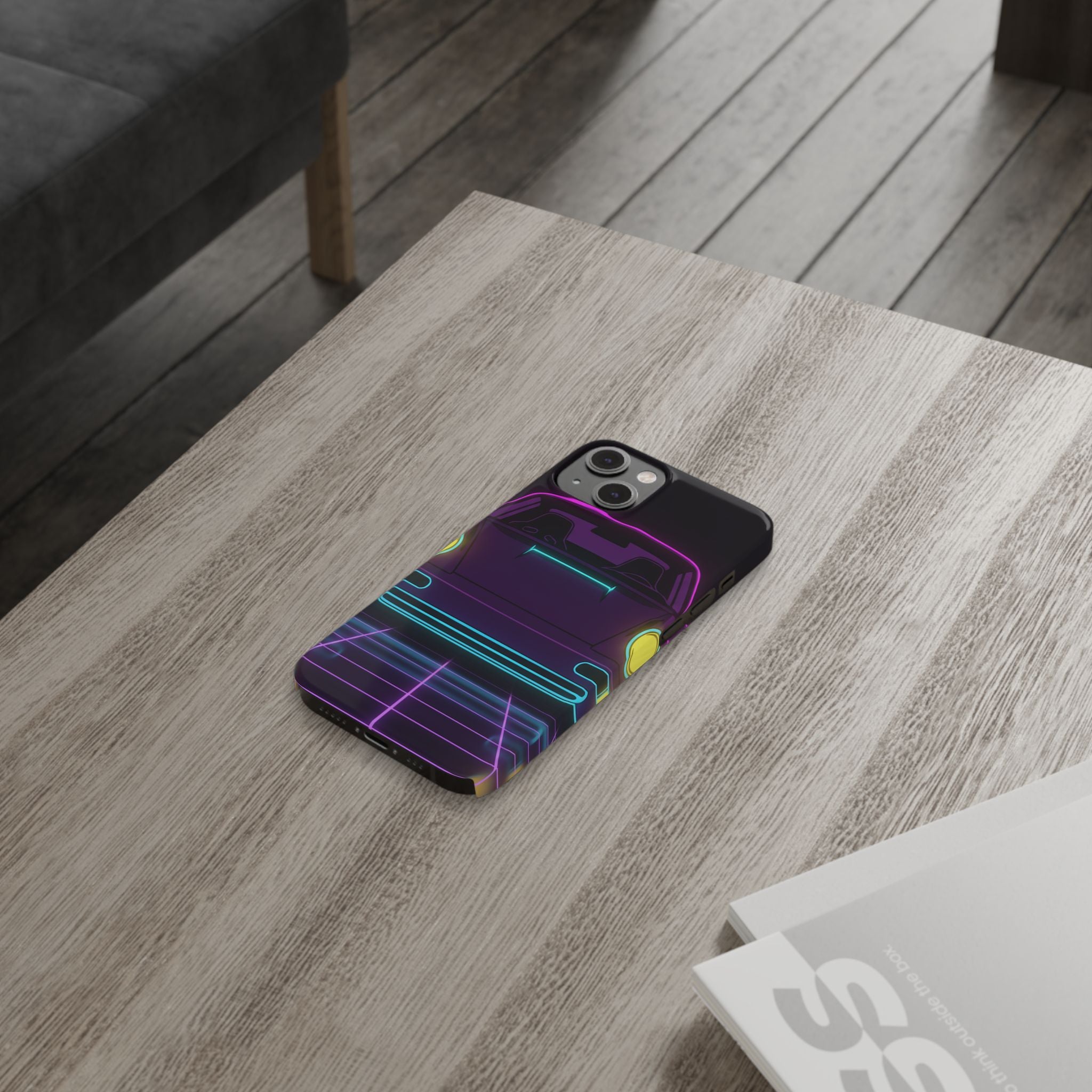 Porsche 964 Singer Neon Synthwave Phone Case