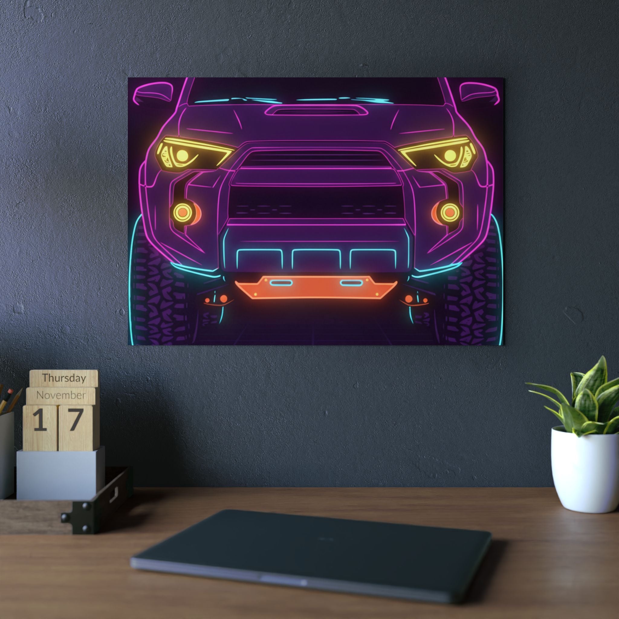Toyota 4Runner TRD Pro Neon Synthwave Metal Wall Sign