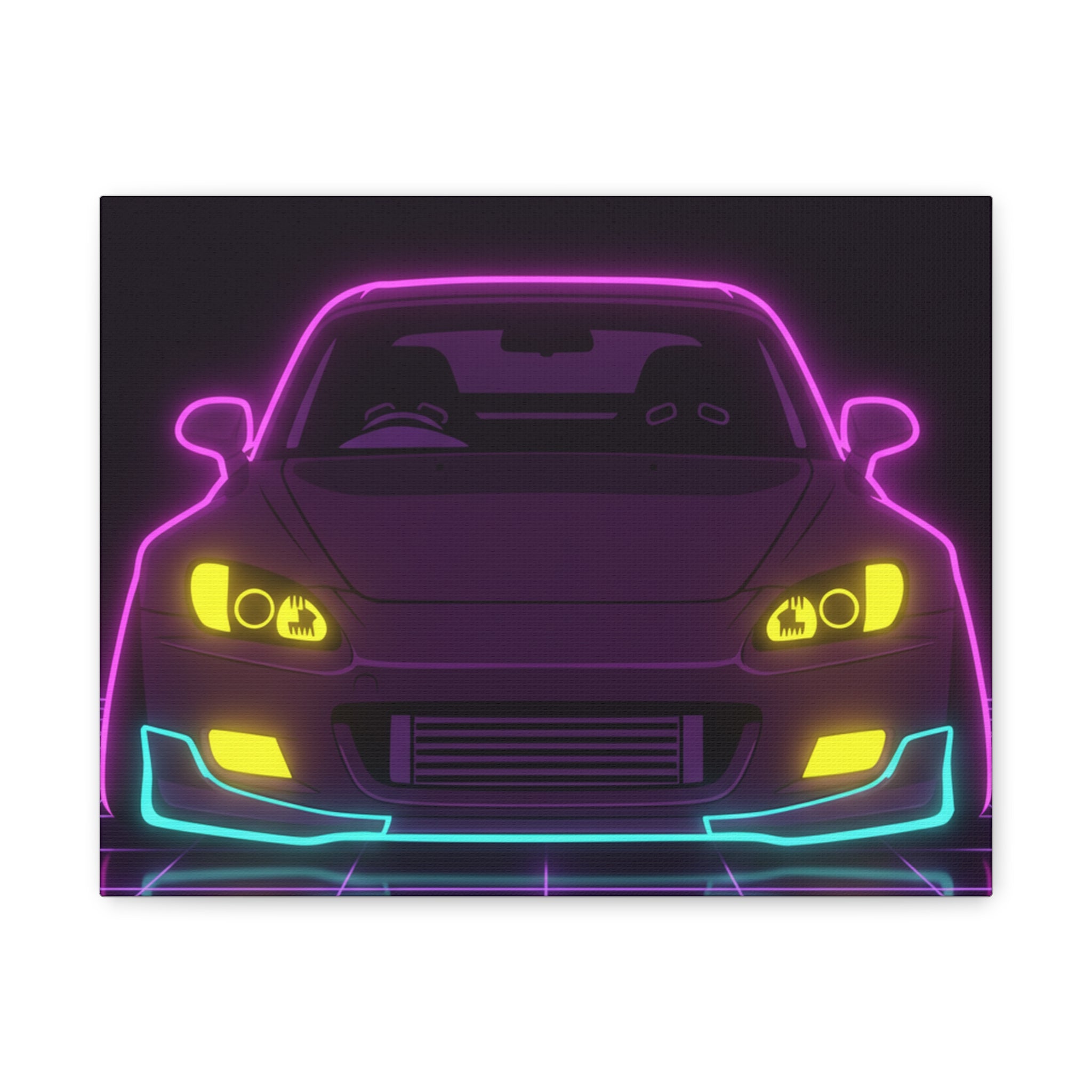 Honda S2000 (1999-09) Neon Synthwave Canvas Wall Art