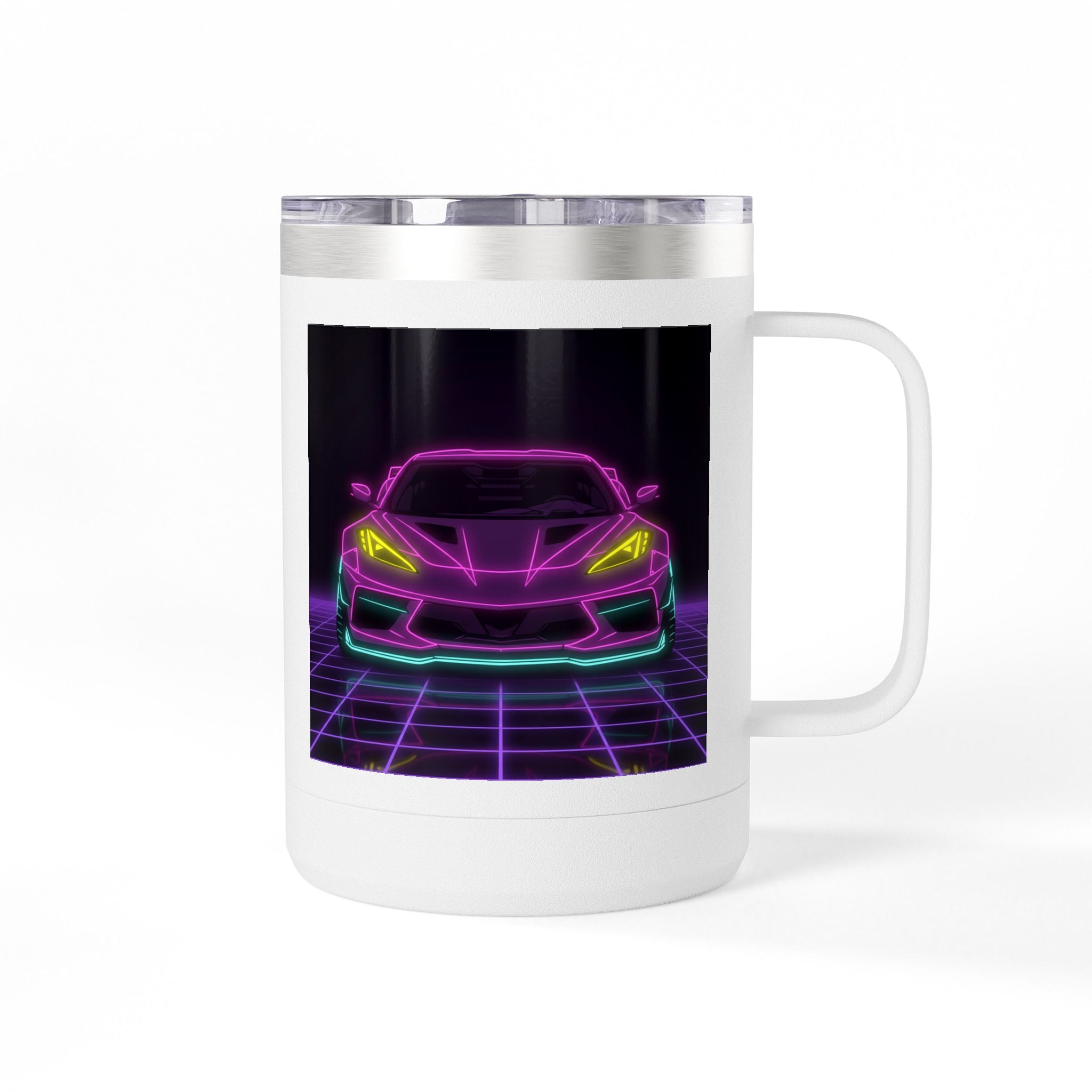 Corvette C8 (2020+) Neon Synthwave Coffee Mug