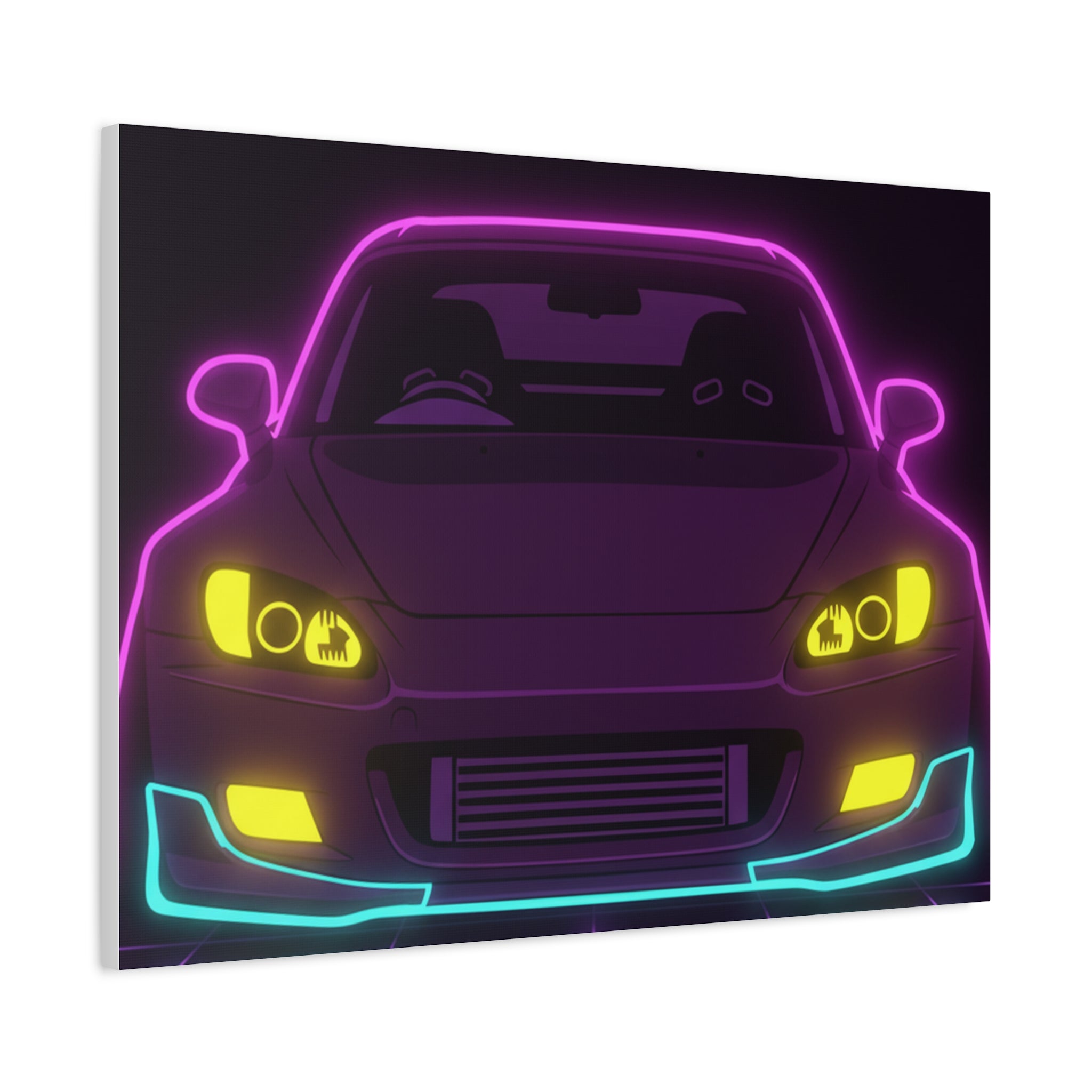 Honda S2000 (1999-09) Neon Synthwave Canvas Wall Art