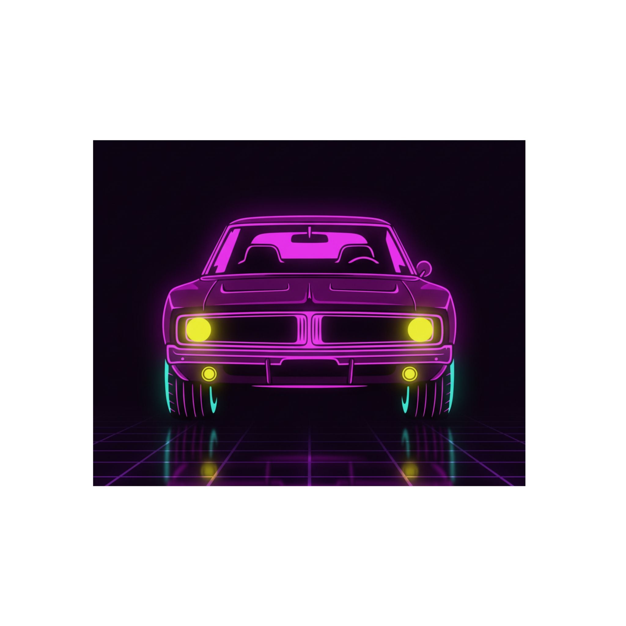 Dodge Charger R/T (1968-70) Resto-Mod Neon Synthwave Metal Wall Sign