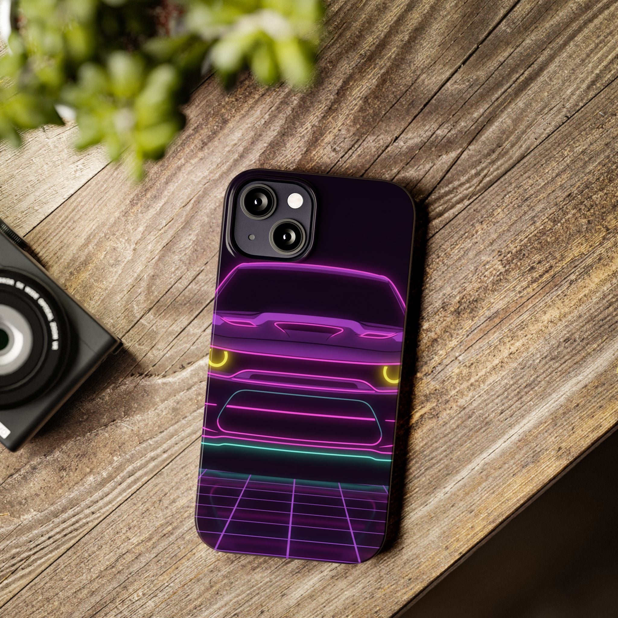 Dodge Challenger SRT Hellcat Neon Synthwave Phone Case