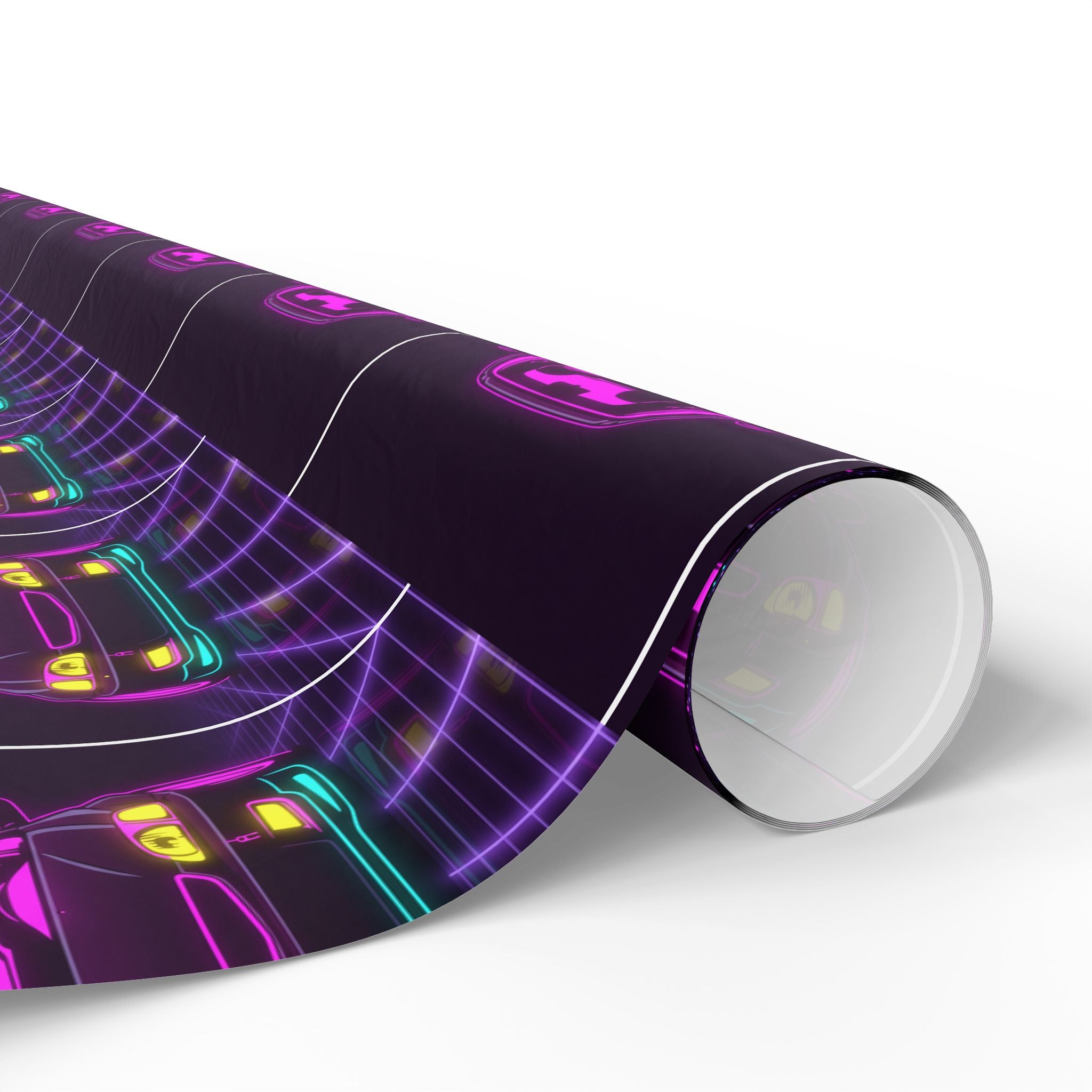 Honda Civic EK Hatch Neon Synthwave Gift Wrapping Paper