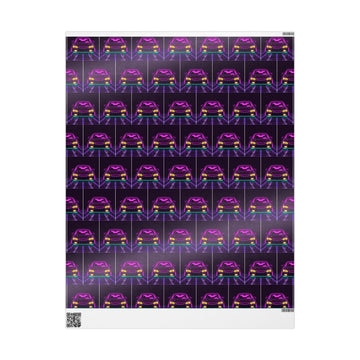 Honda Civic EK Hatch Neon Synthwave Gift Wrapping Paper