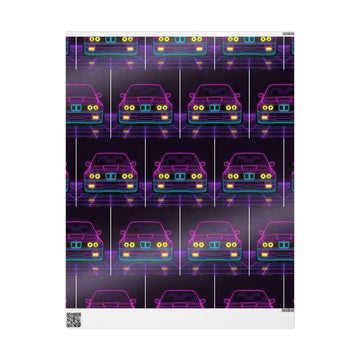 BMW E30 Neon Synthwave Gift Wrapping Paper