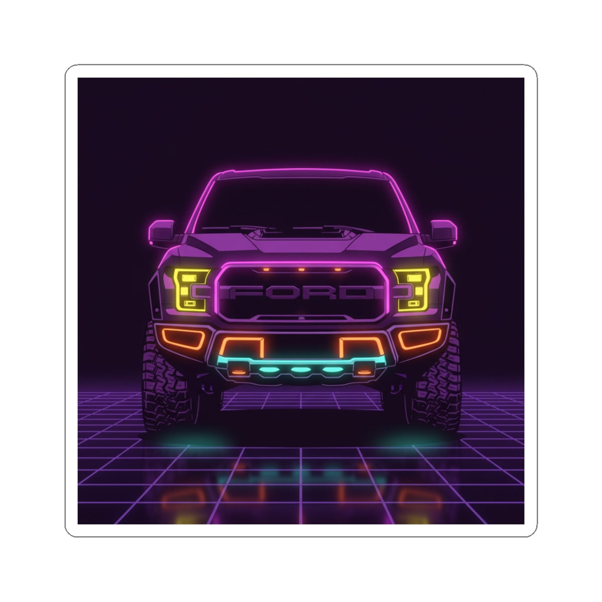 Ford F-150 Raptor Gen 2 Neon Synthwave Sticker