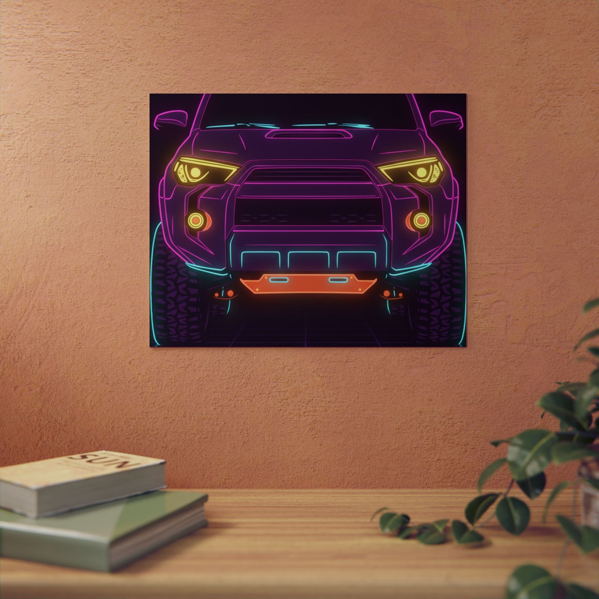 Toyota 4Runner TRD Pro Neon Synthwave Metal Wall Sign