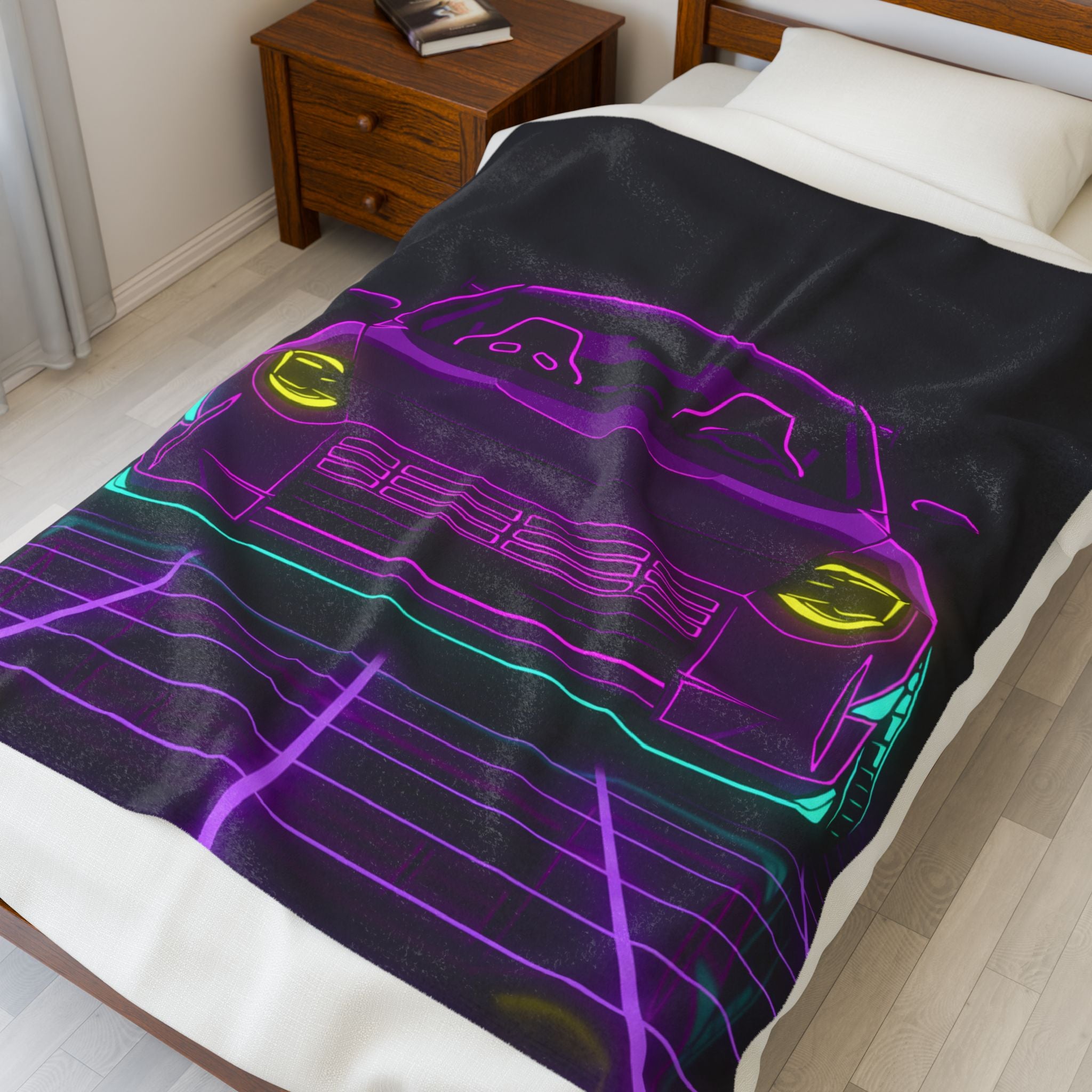 Nissan Z RZ34 (2023+) Neon Synthwave Velveteen Plush Blanket