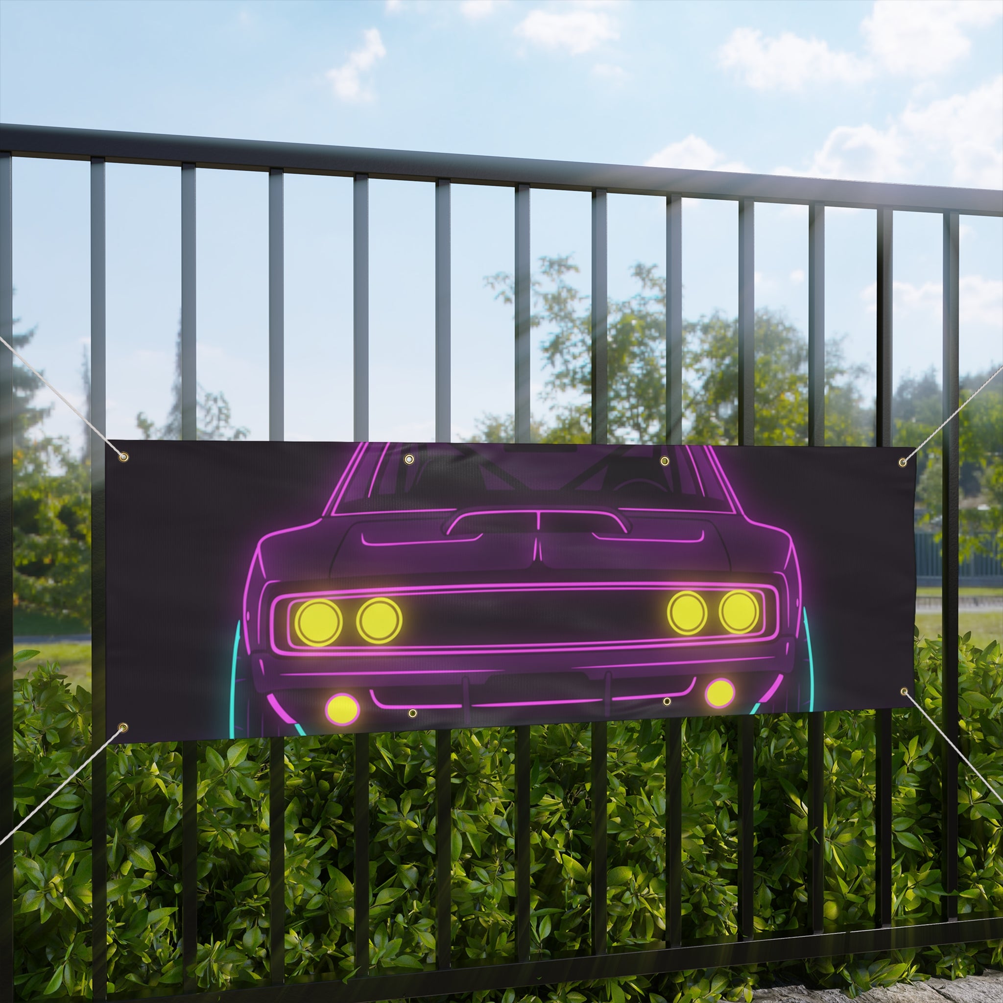 Dodge Charger R/T (1968-70) Neon Synthwave Banner