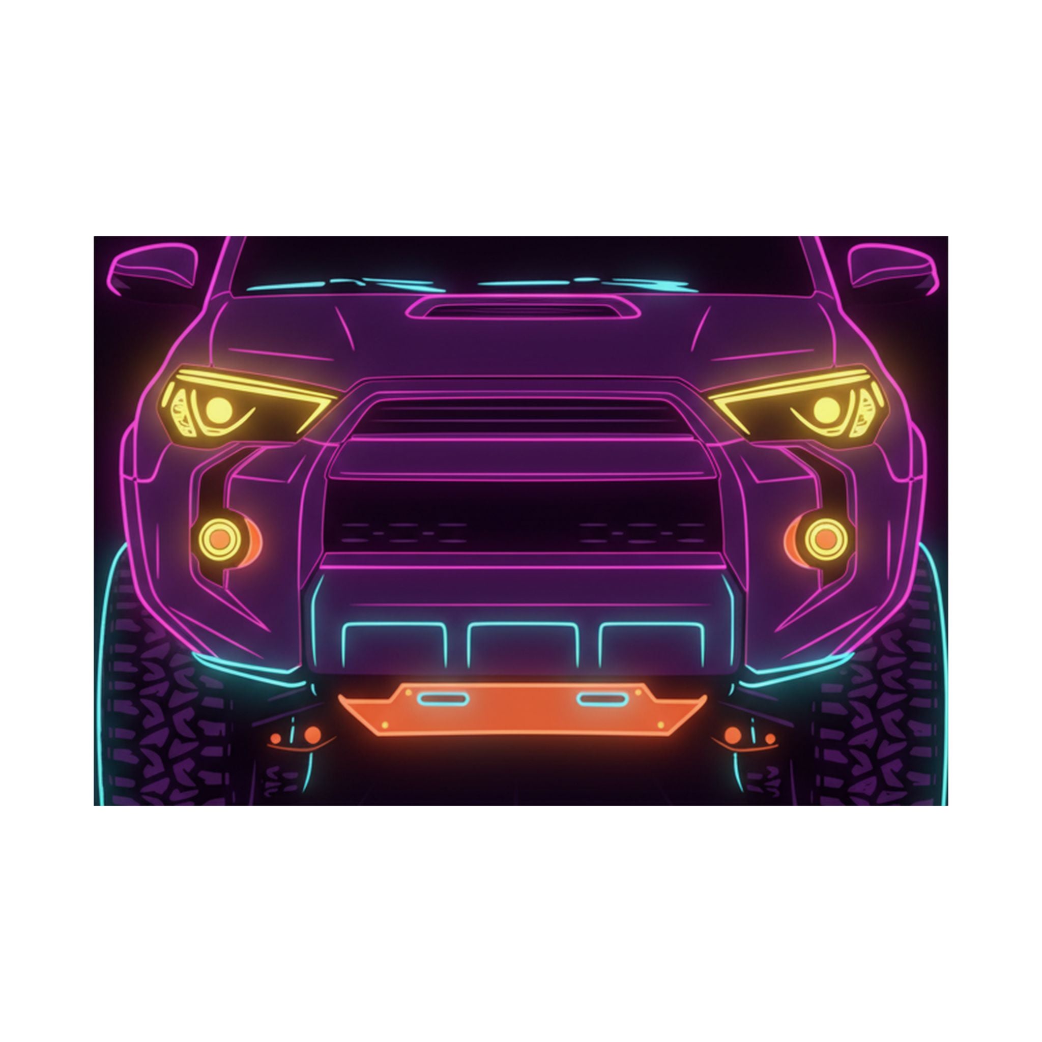 Toyota 4Runner TRD Pro Neon Synthwave Poster