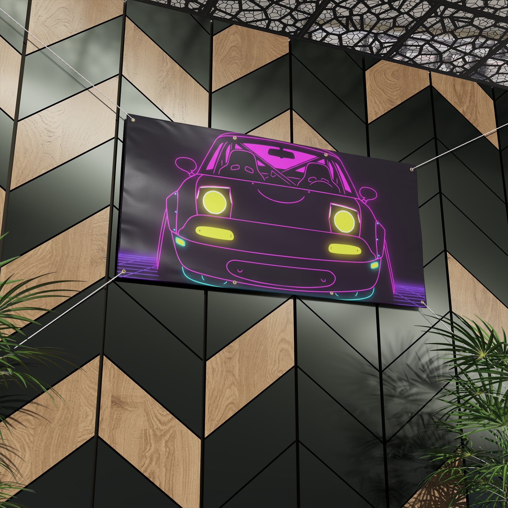 Mazda Miata NA (1989-97) Neon Synthwave Banner