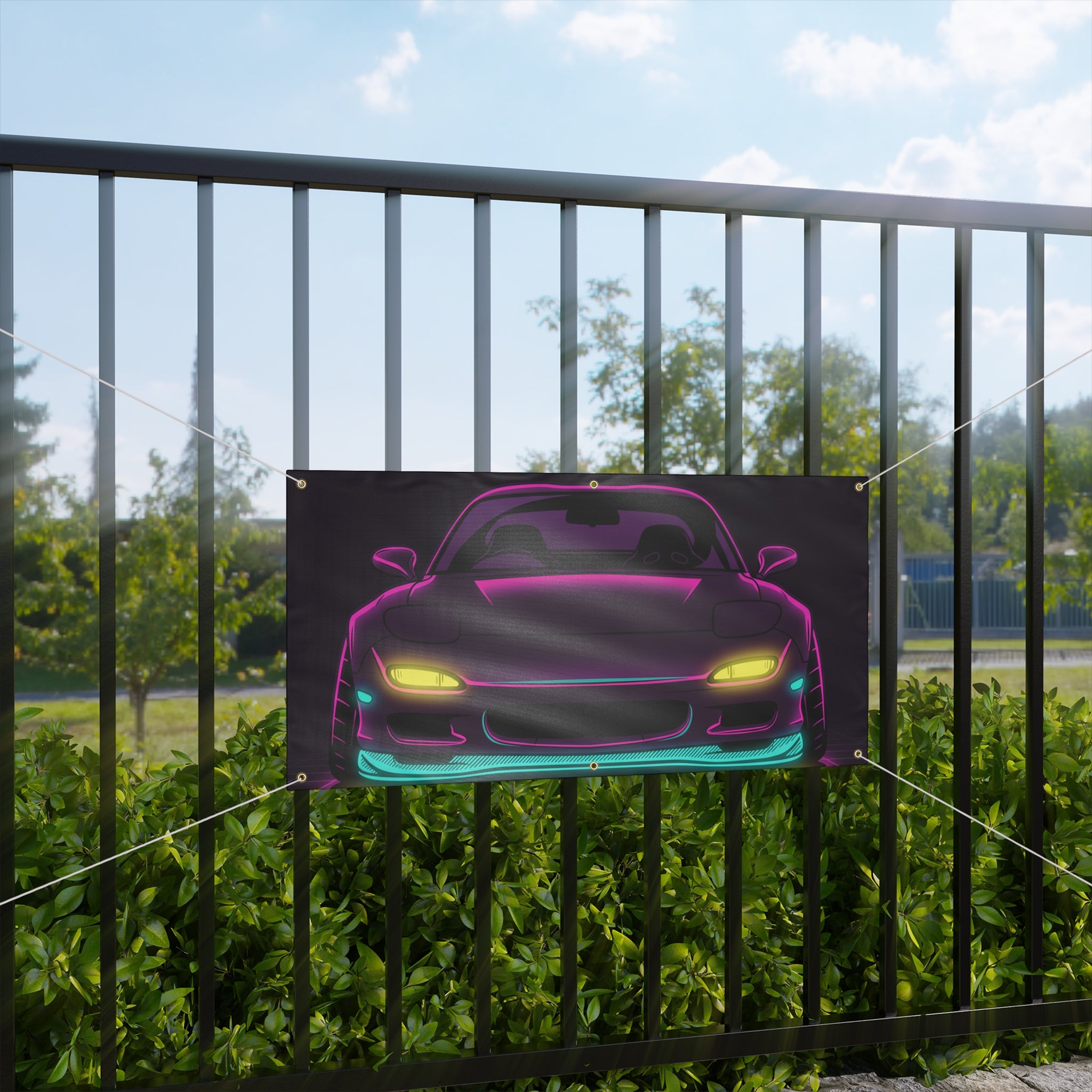 Mazda RX-7 FD Neon Synthwave Banner