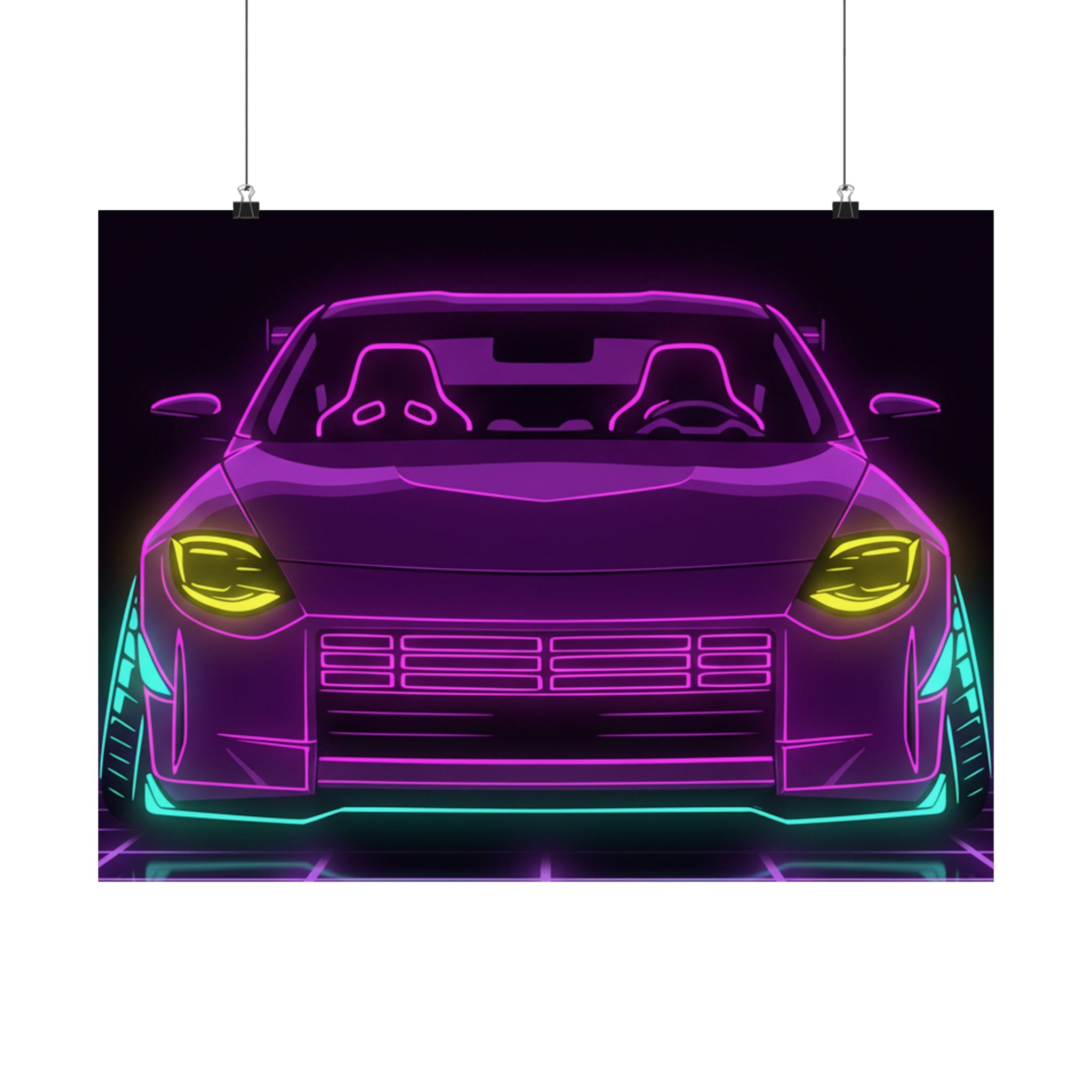 Nissan Z RZ34 (2023+) Neon Synthwave Poster