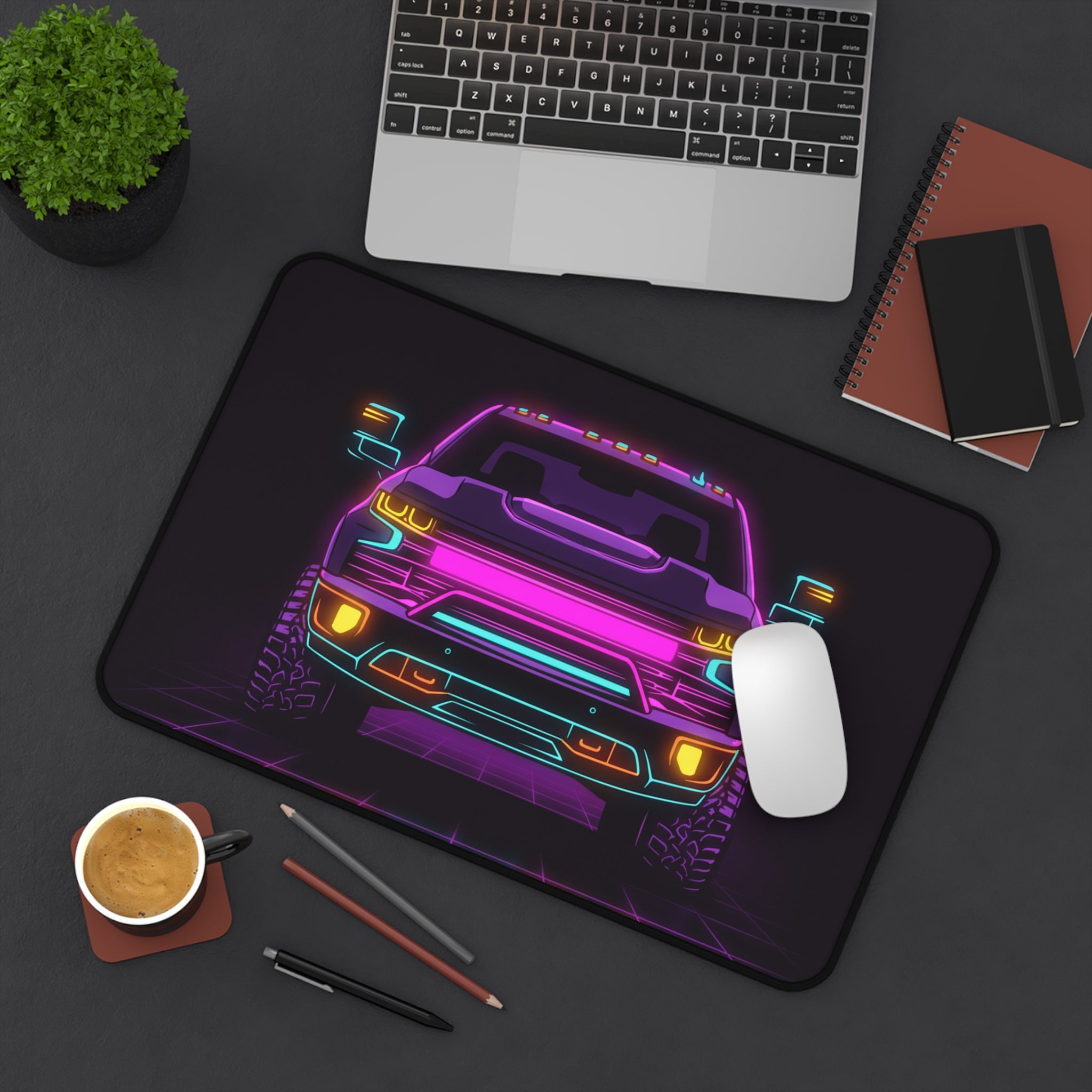 Chevy Silverado Trail Boss (2019+) Neon Synthwave Desk Mat