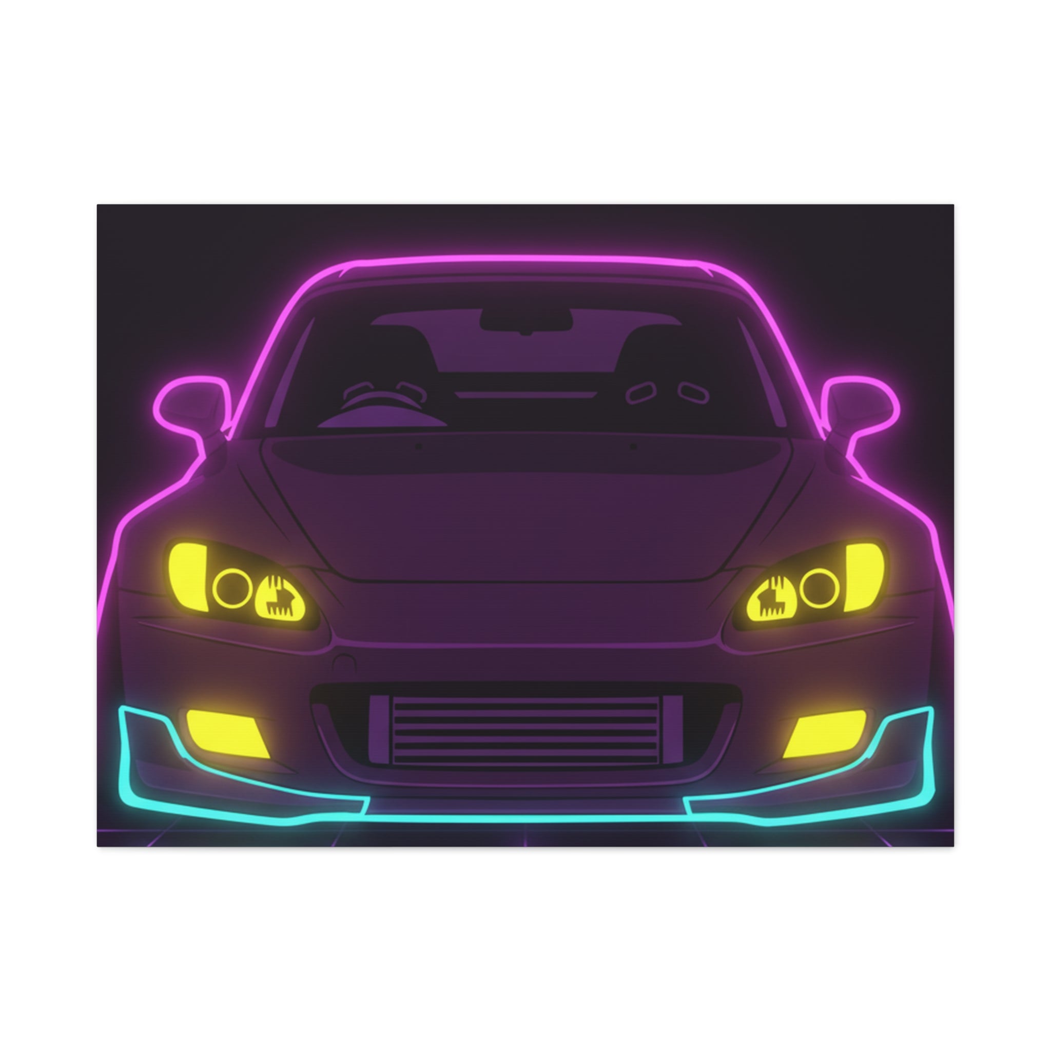 Honda S2000 (1999-09) Neon Synthwave Canvas Wall Art