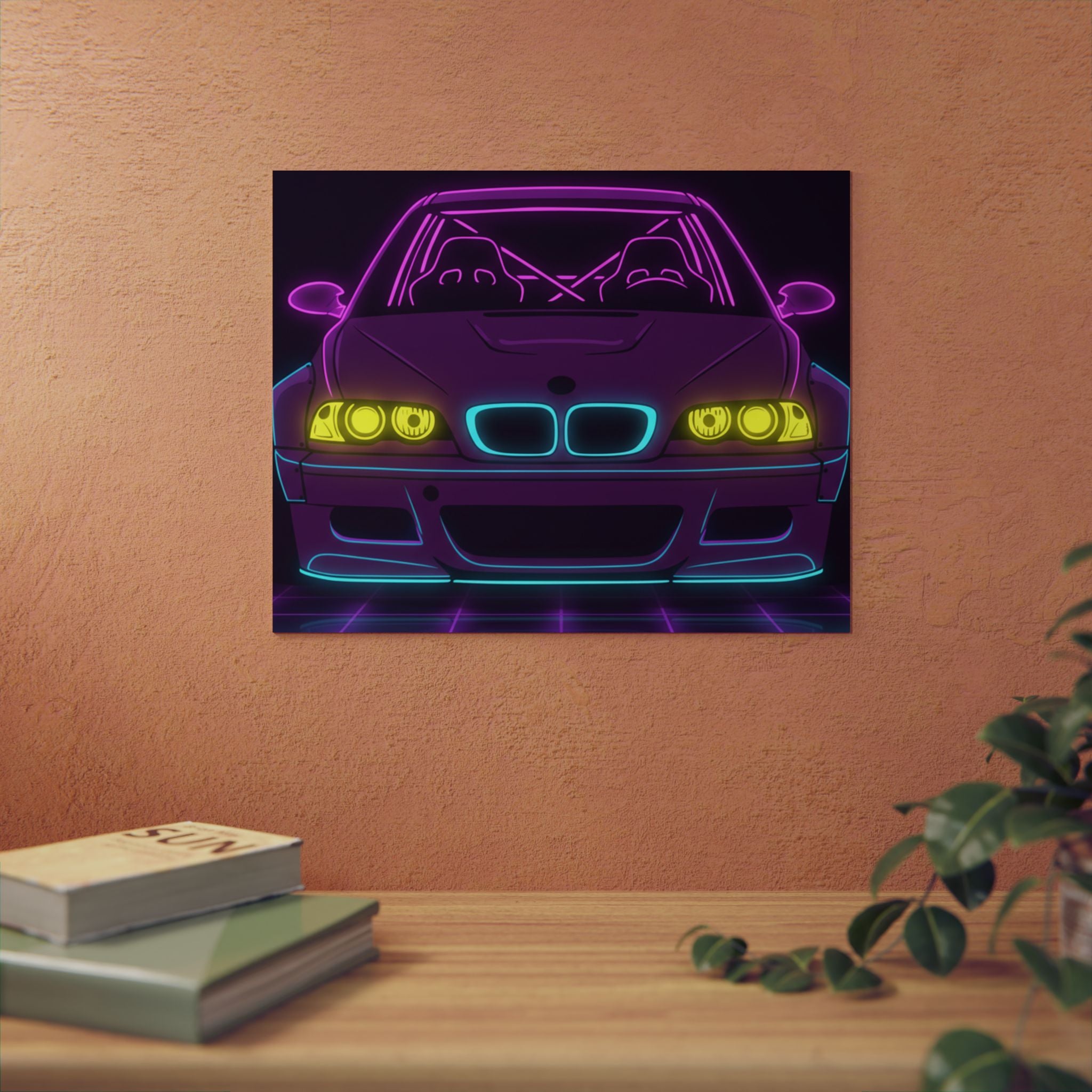 BMW E46 M3 (2000-06) Neon Synthwave Metal Wall Sign