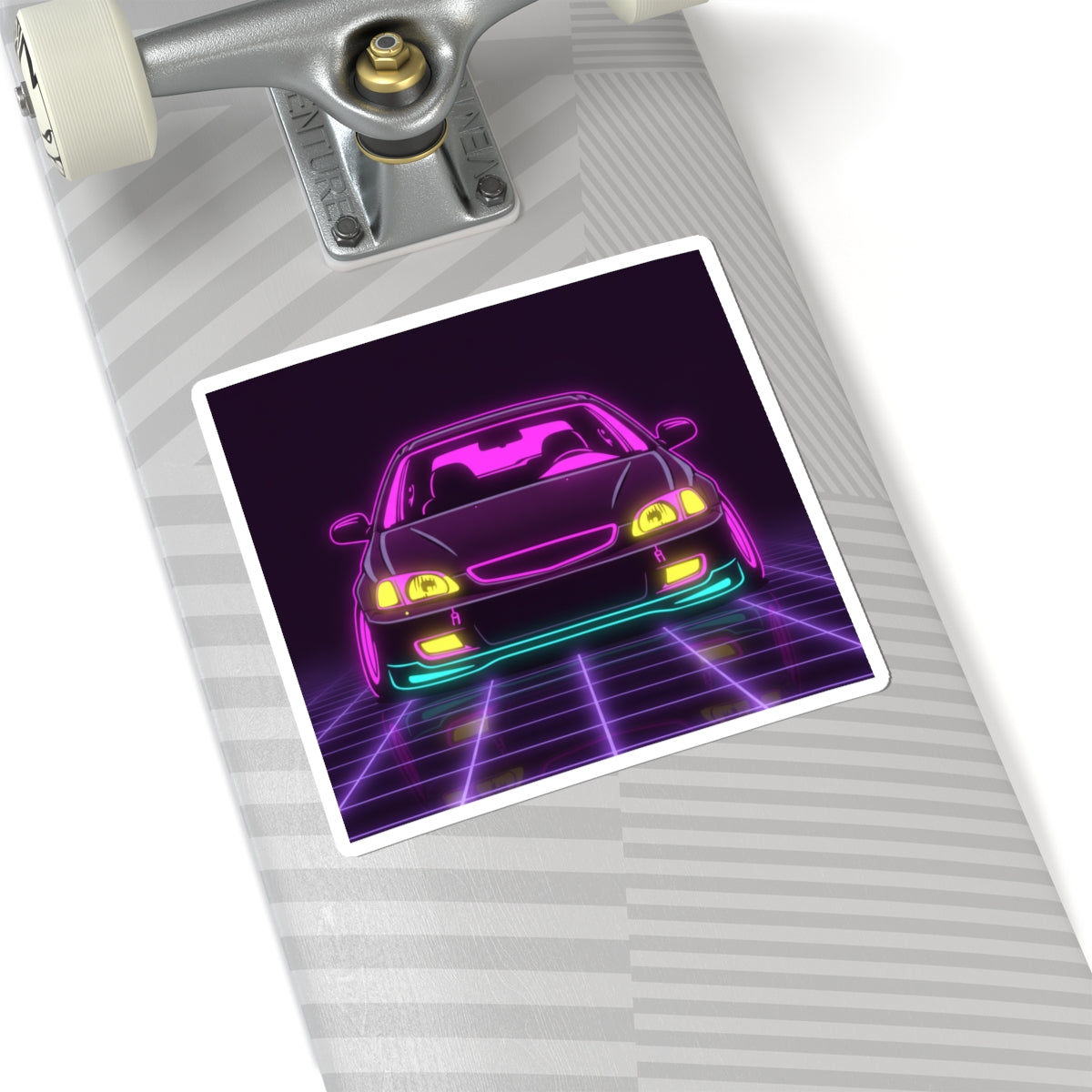 Honda Civic EK Hatch Neon Synthwave Sticker