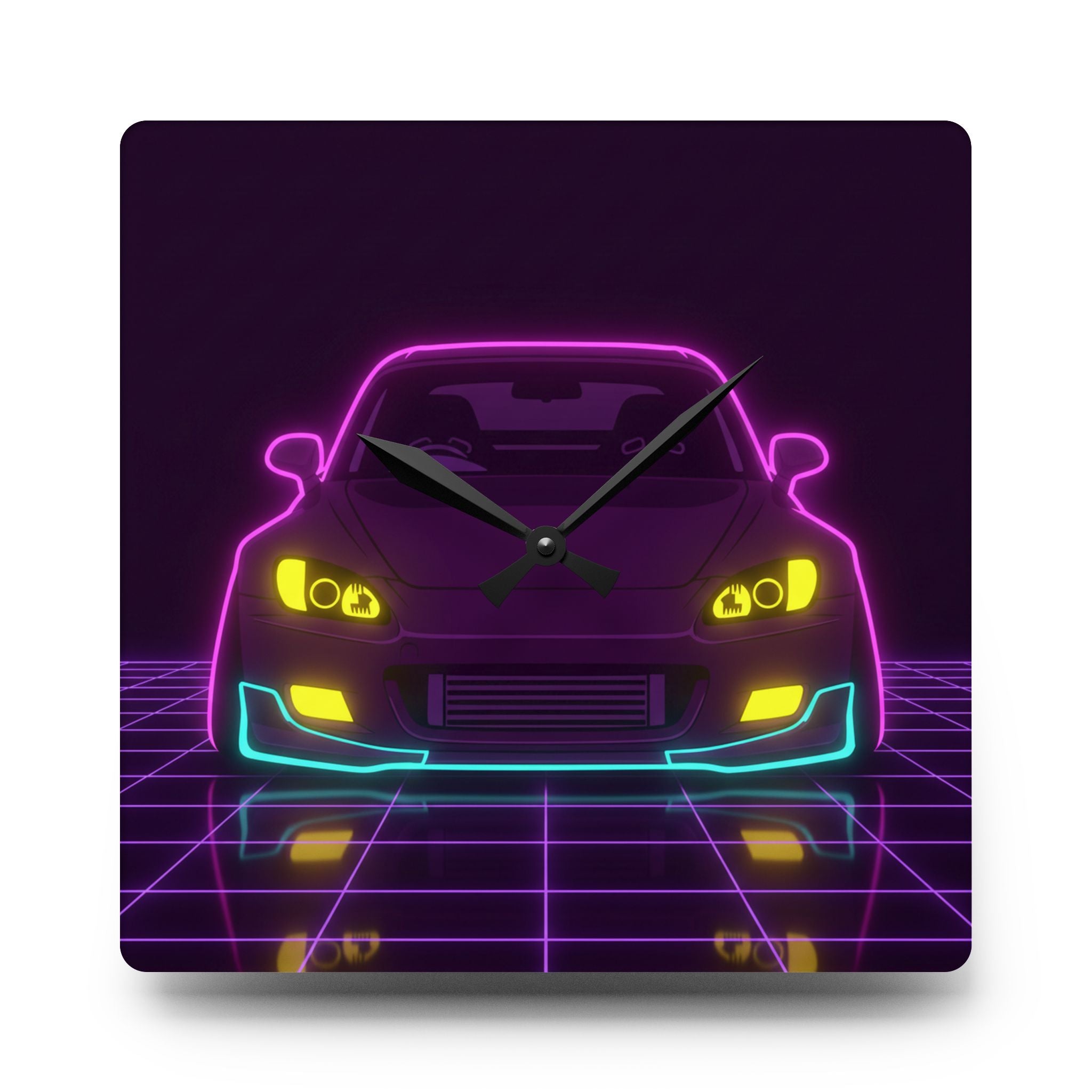 Honda S2000 (1999-09) Neon Synthwave Wall Clock