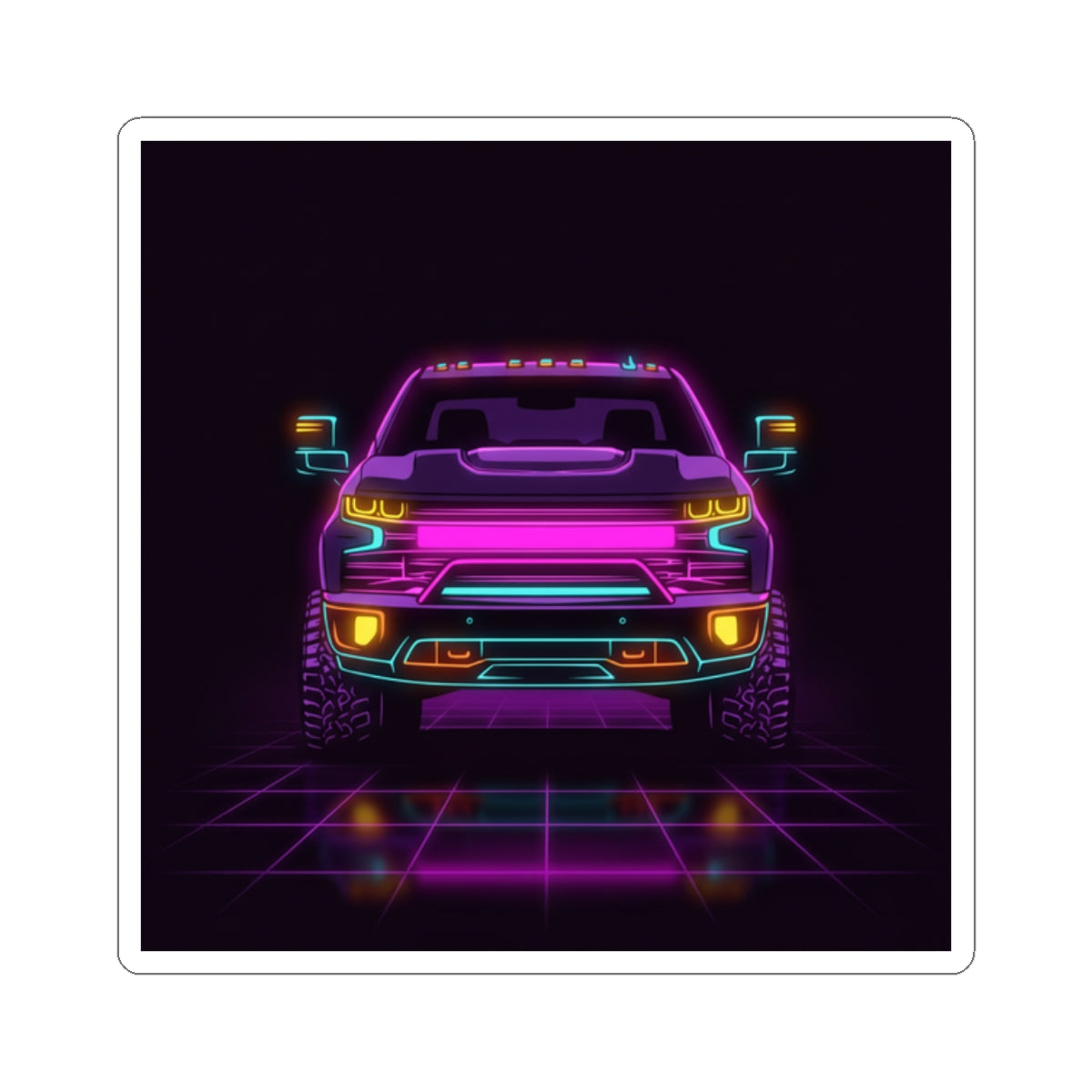 Chevy Silverado Trail Boss (2019+) Neon Synthwave Sticker