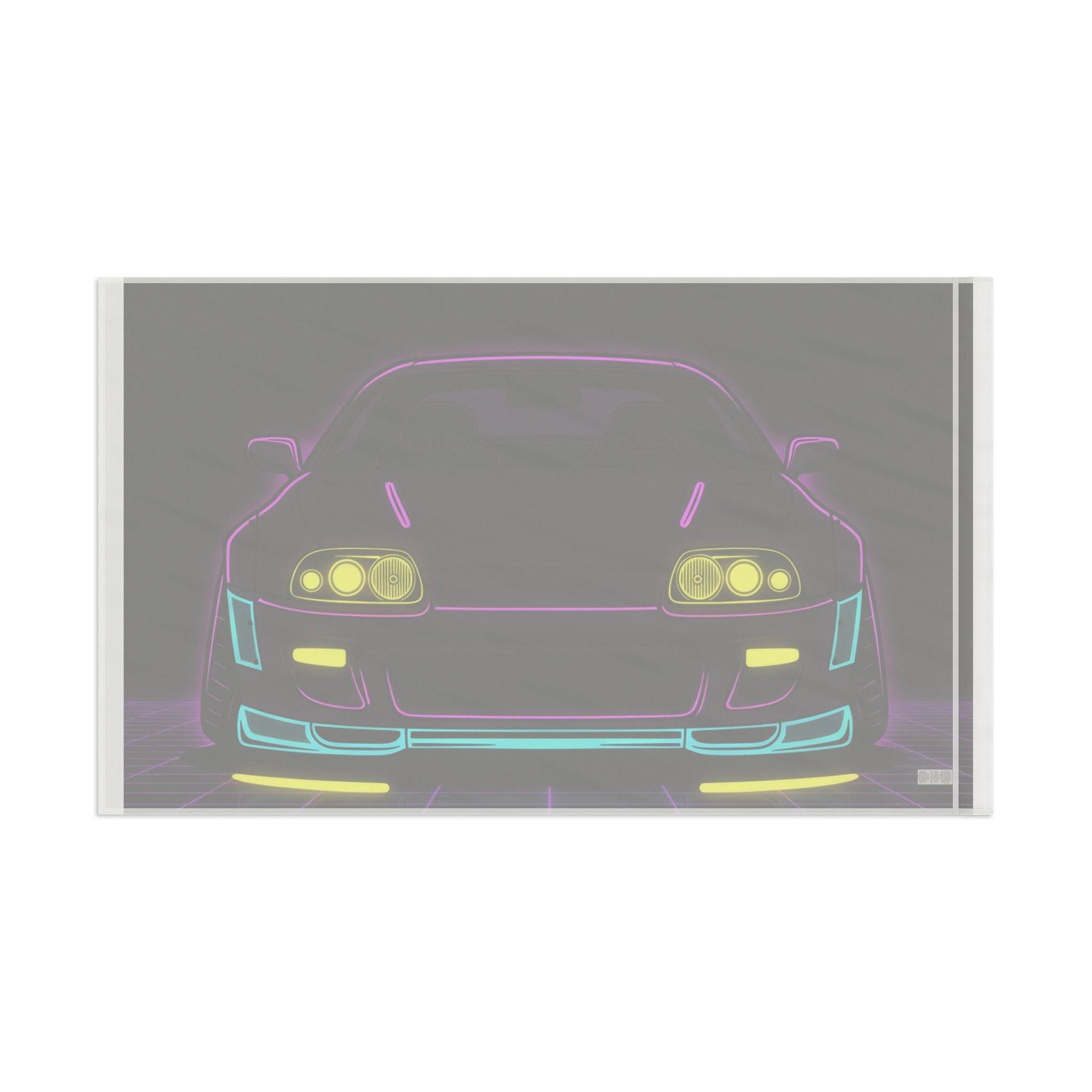Toyota Supra MK4 Neon Synthwave Garage Flag
