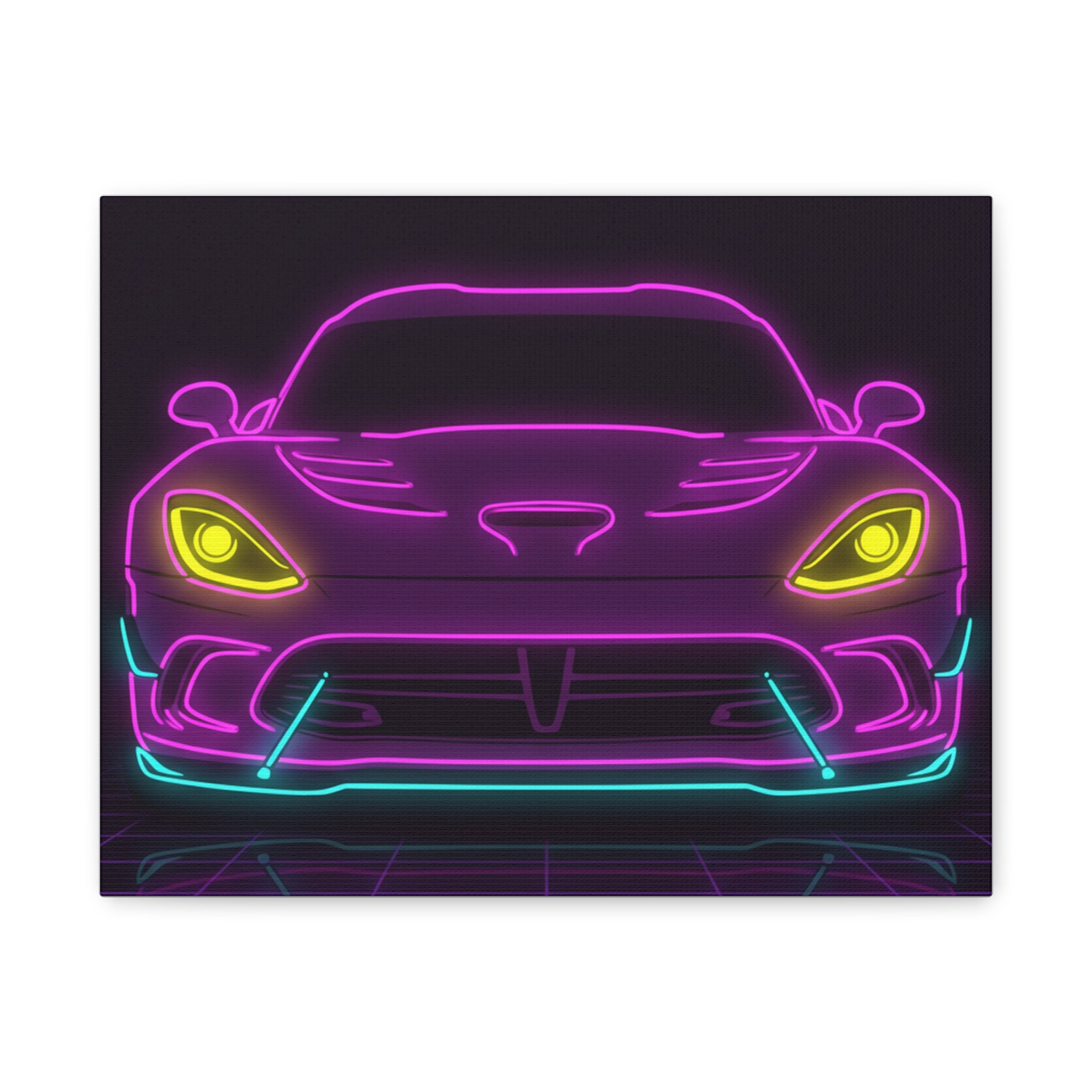 Dodge Viper (1992-17) Neon Synthwave Canvas Wall Art