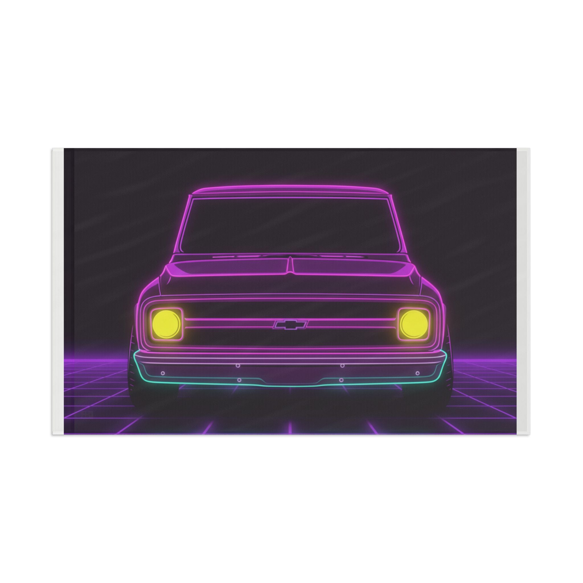 Chevy C10 Pickup (1967-72) Pro-Touring Neon Synthwave Garage Flag