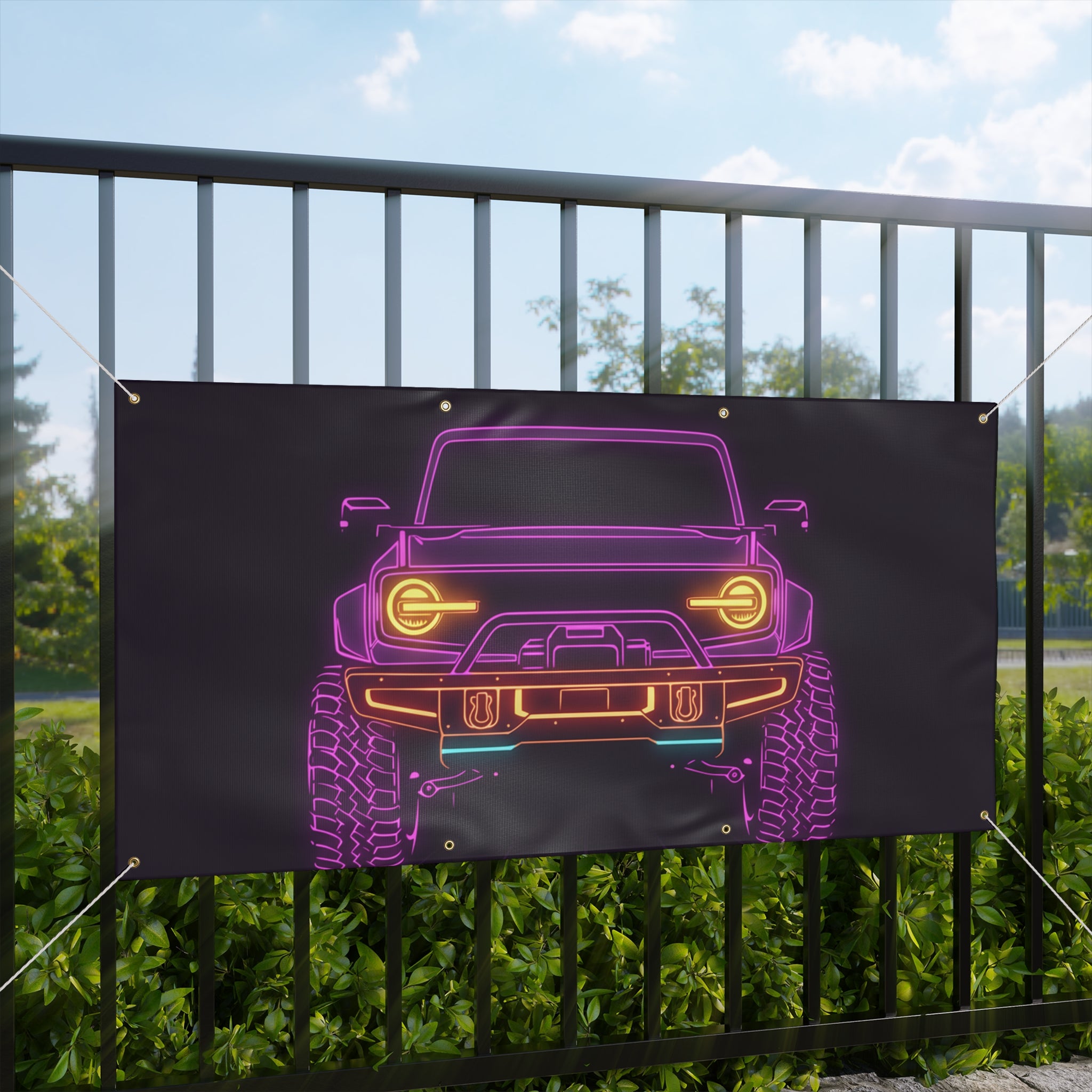 Ford Bronco (2021+) Neon Synthwave Banner