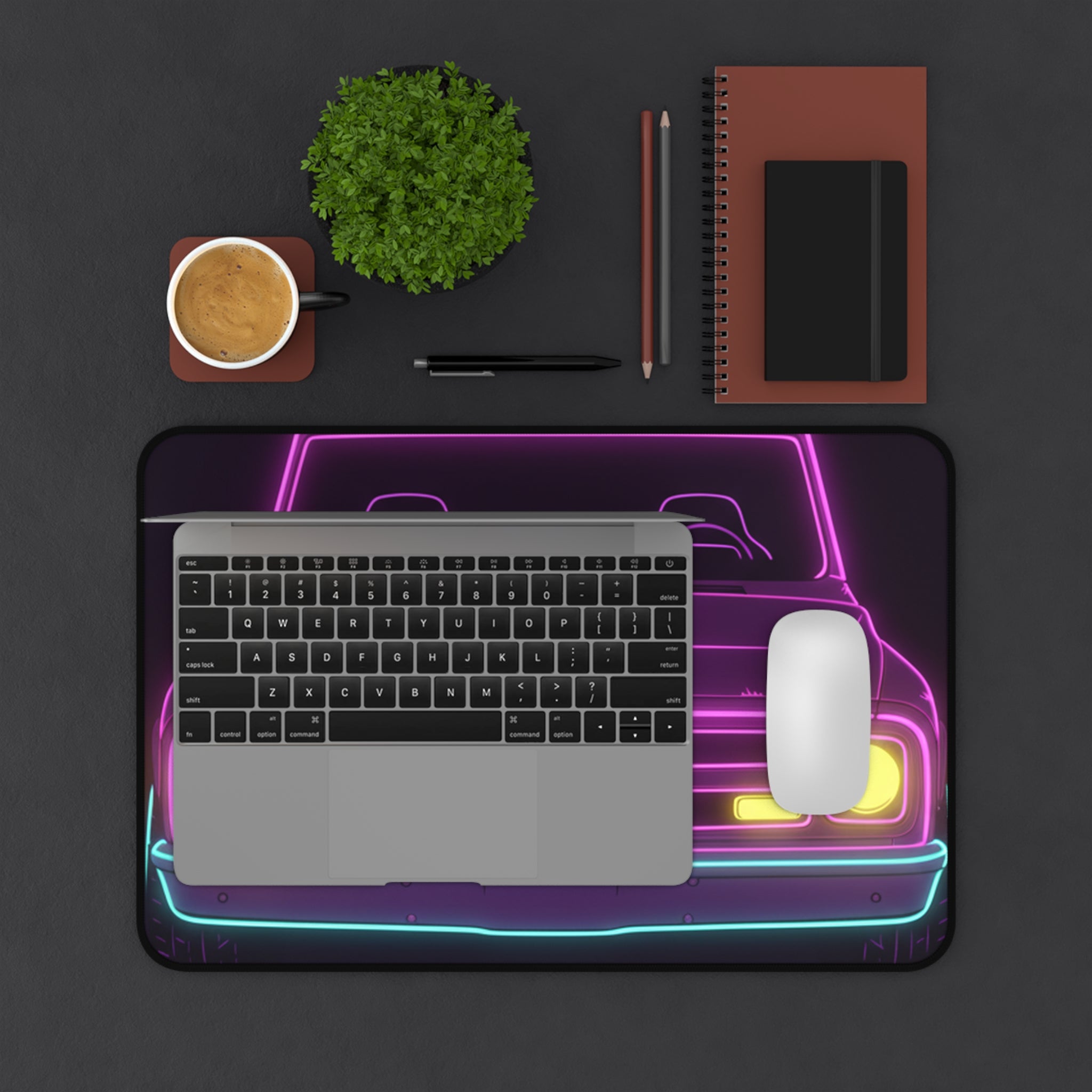Chevy C10 Pickup (1967-72) Neon Synthwave Desk Mat
