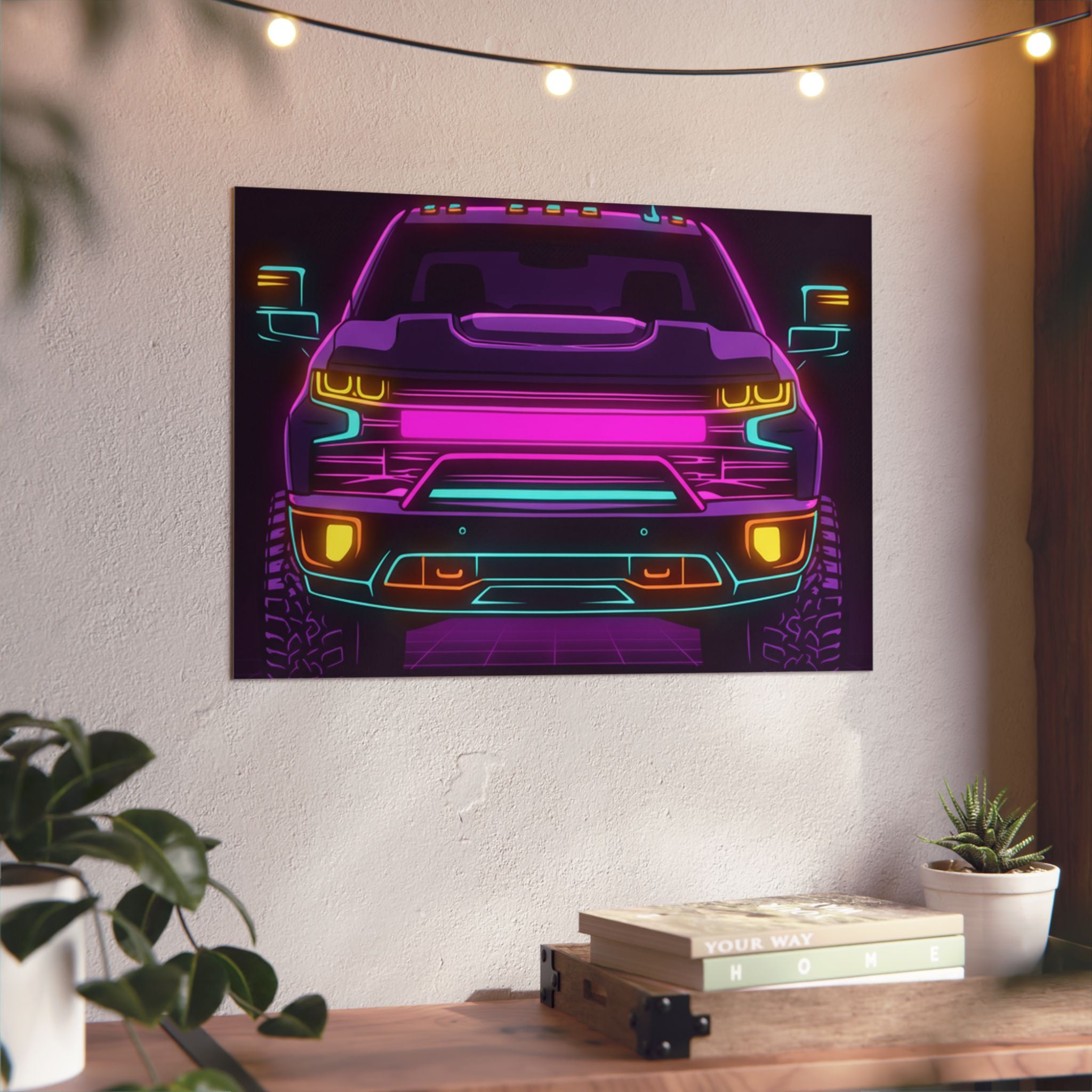 Chevy Silverado Trail Boss (2019+) Neon Synthwave Metal Wall Sign