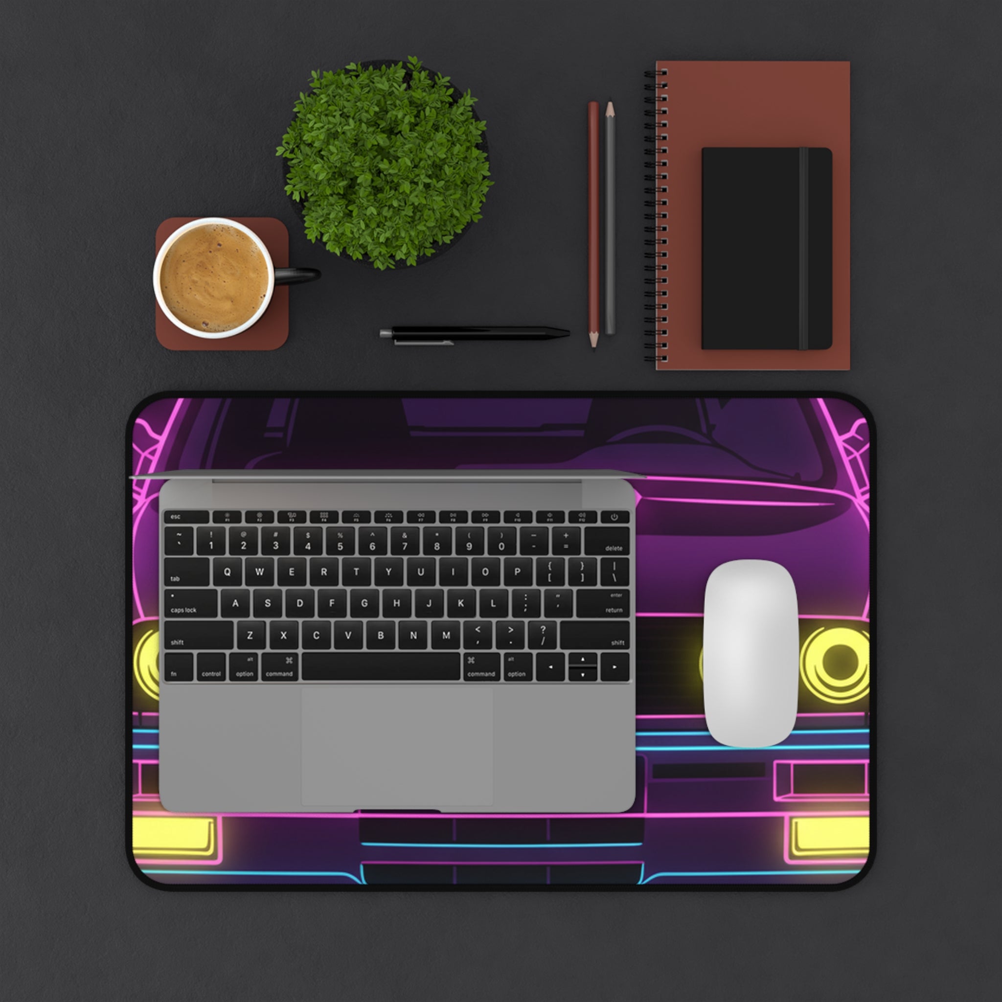 BMW E30 Neon Synthwave Desk Mat