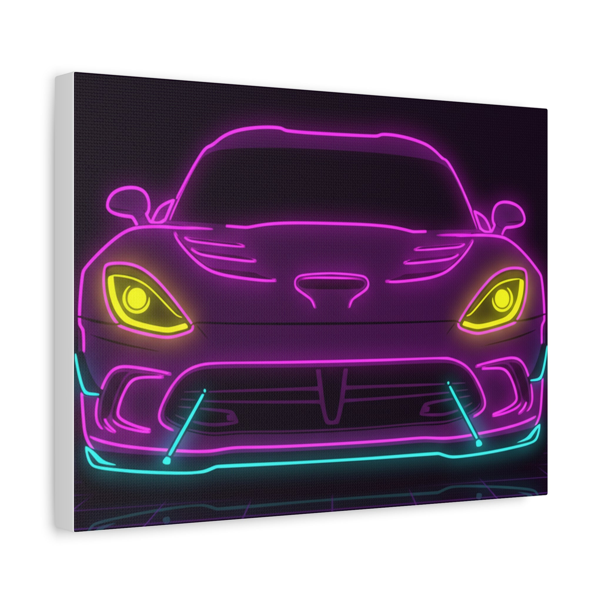 Dodge Viper (1992-17) Neon Synthwave Canvas Wall Art