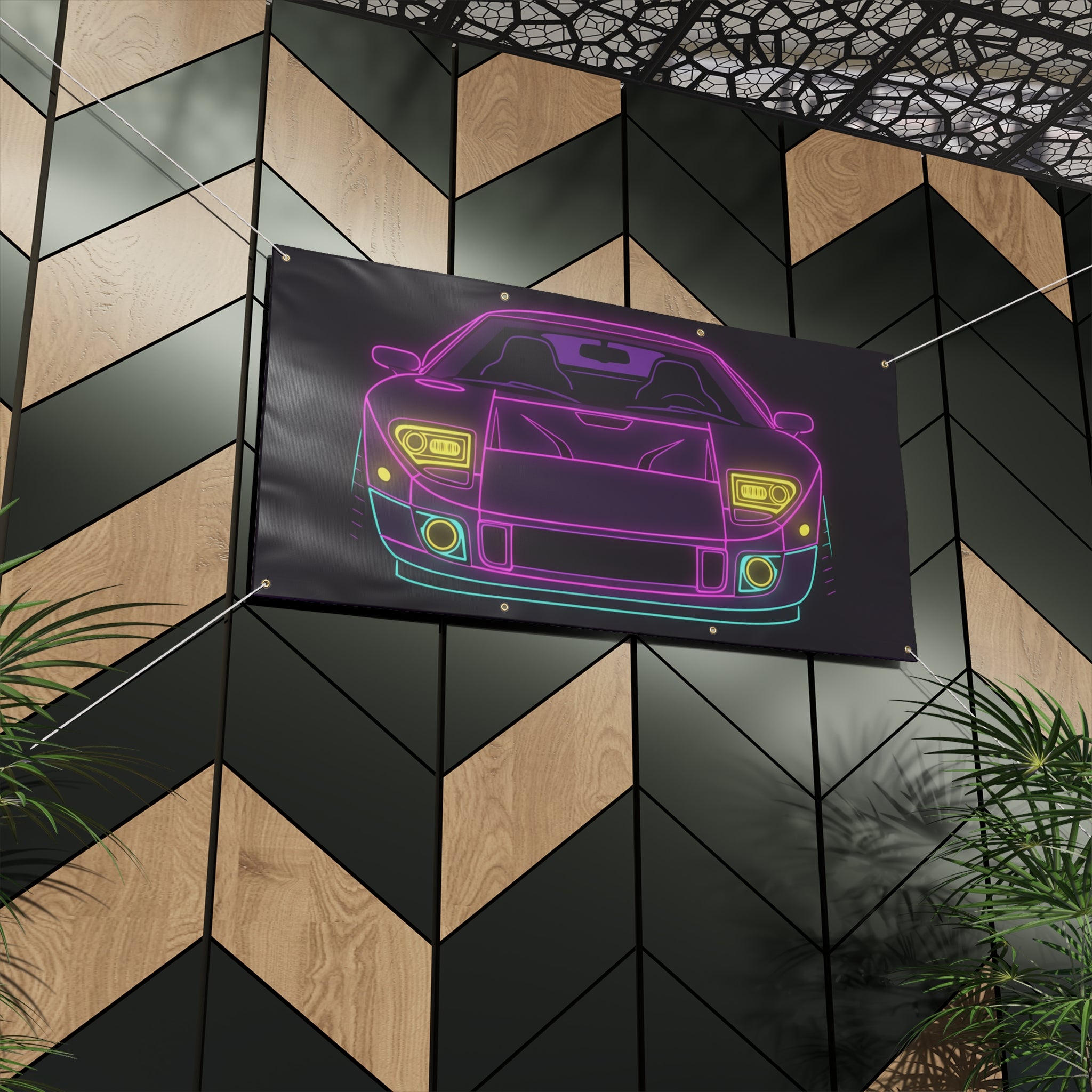 Ford GT40 (1964-69) Neon Synthwave Banner