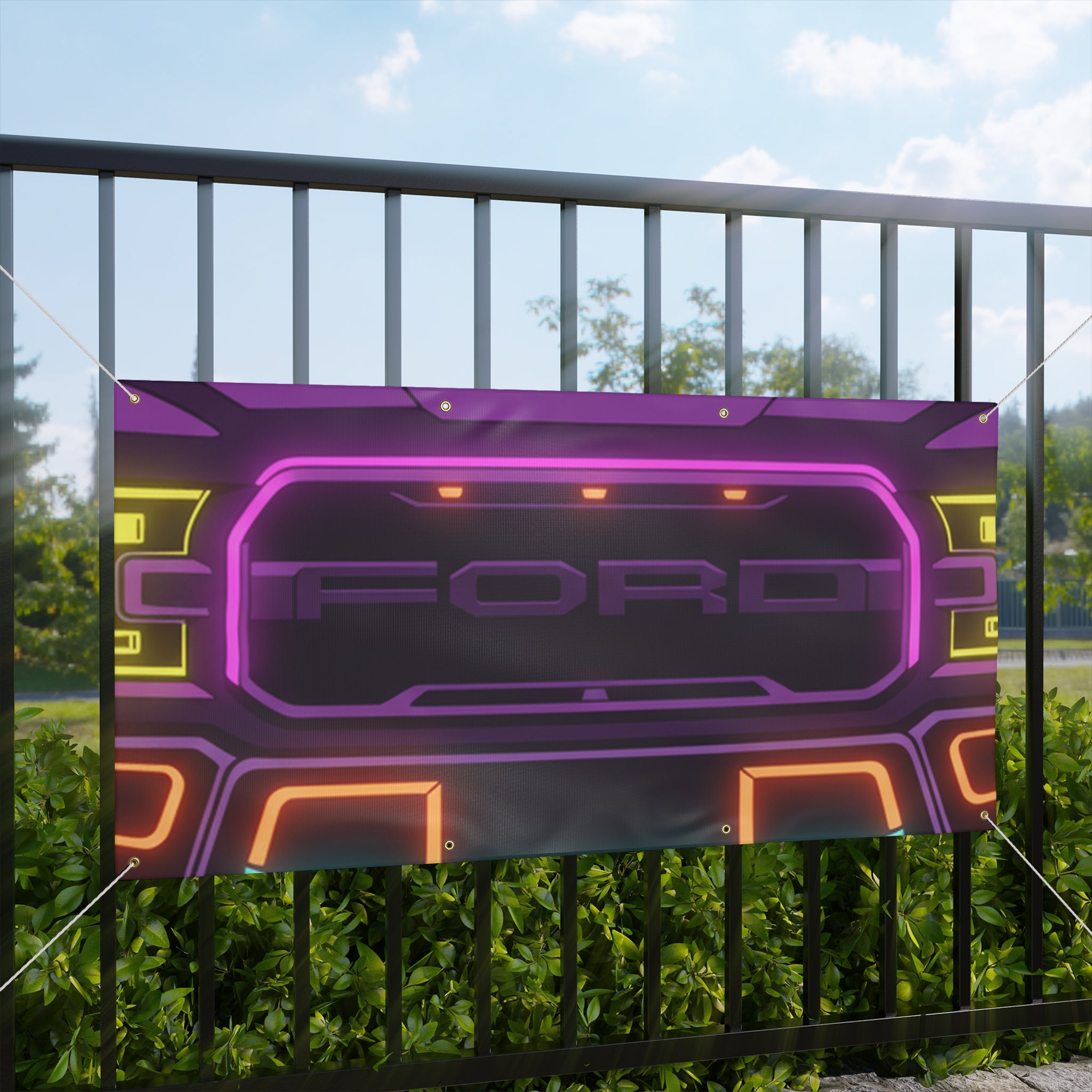 Ford F-150 Raptor Gen 2 Neon Synthwave Banner