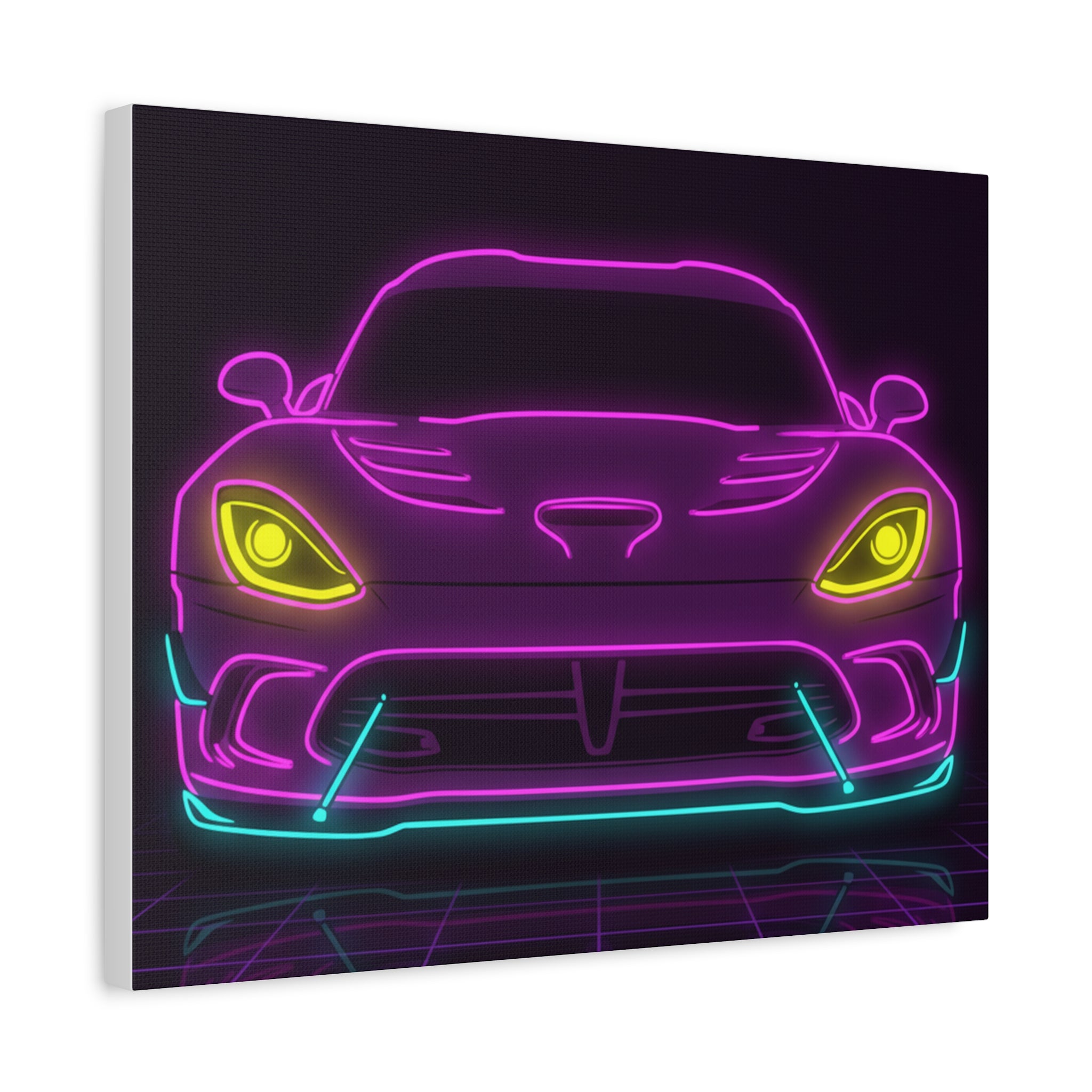 Dodge Viper (1992-17) Neon Synthwave Canvas Wall Art