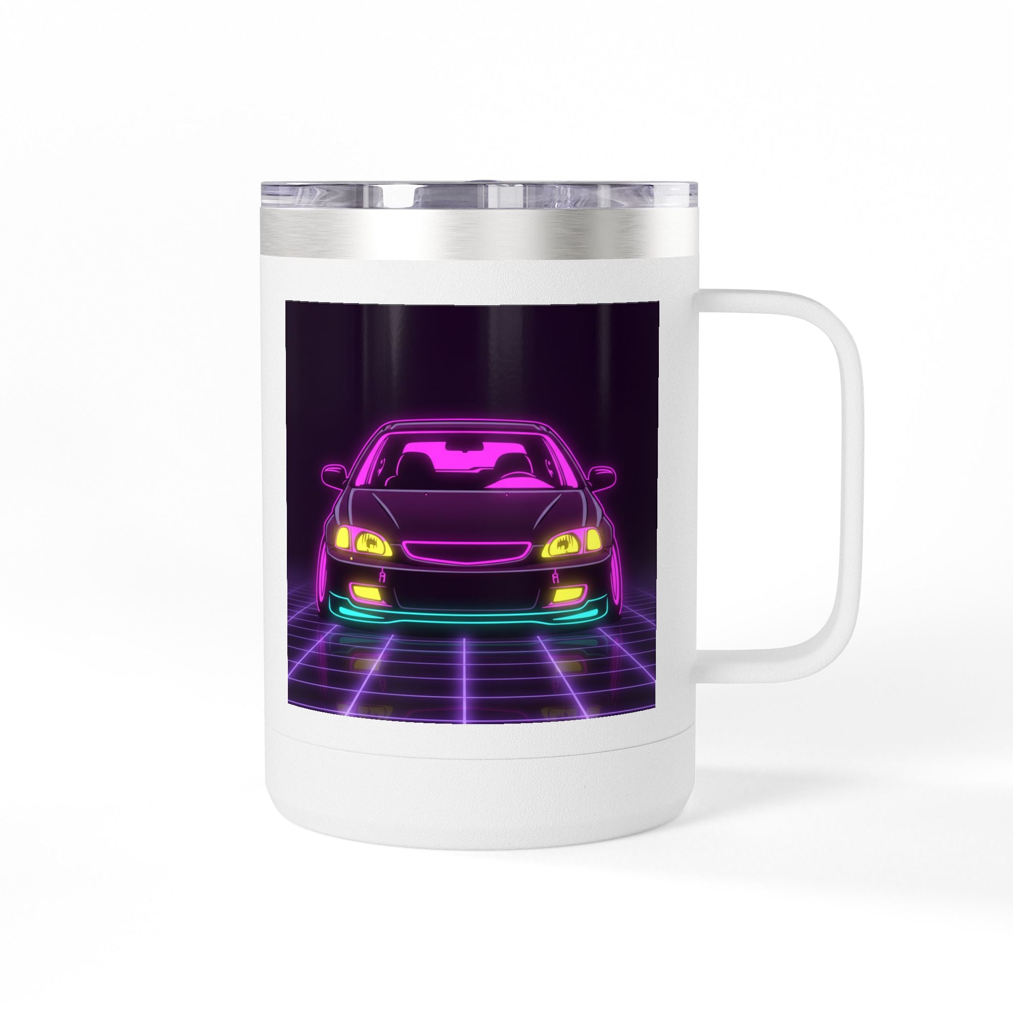 Honda Civic EK Hatch Neon Synthwave Coffee Mug