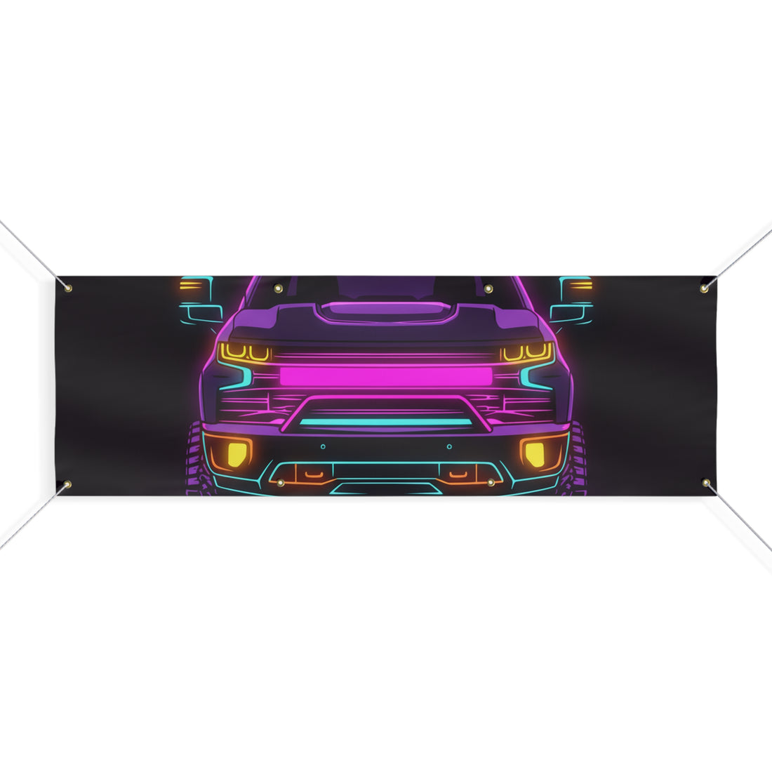 Chevy Silverado Trail Boss (2019+) Neon Synthwave Banner