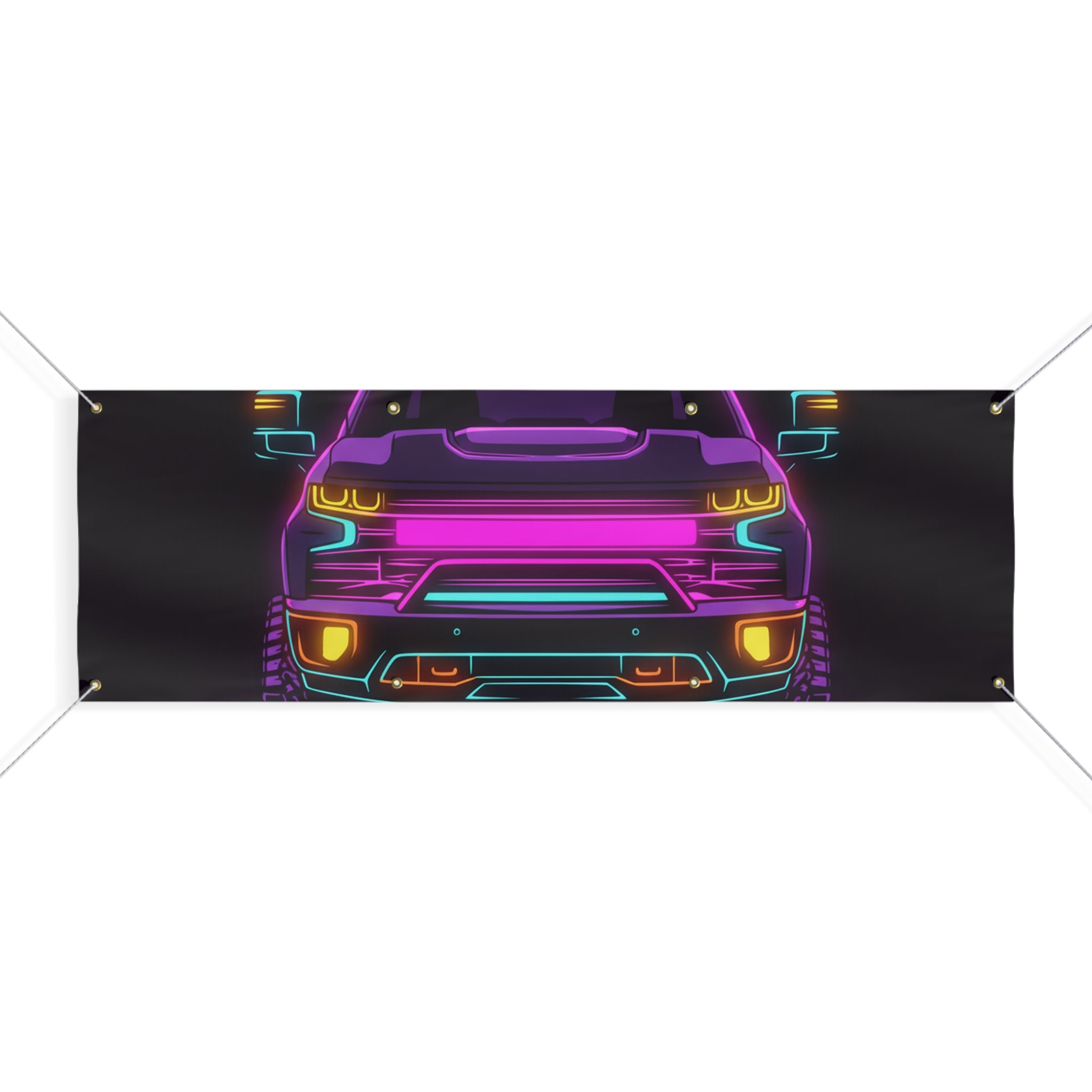 Chevy Silverado Trail Boss (2019+) Neon Synthwave Banner