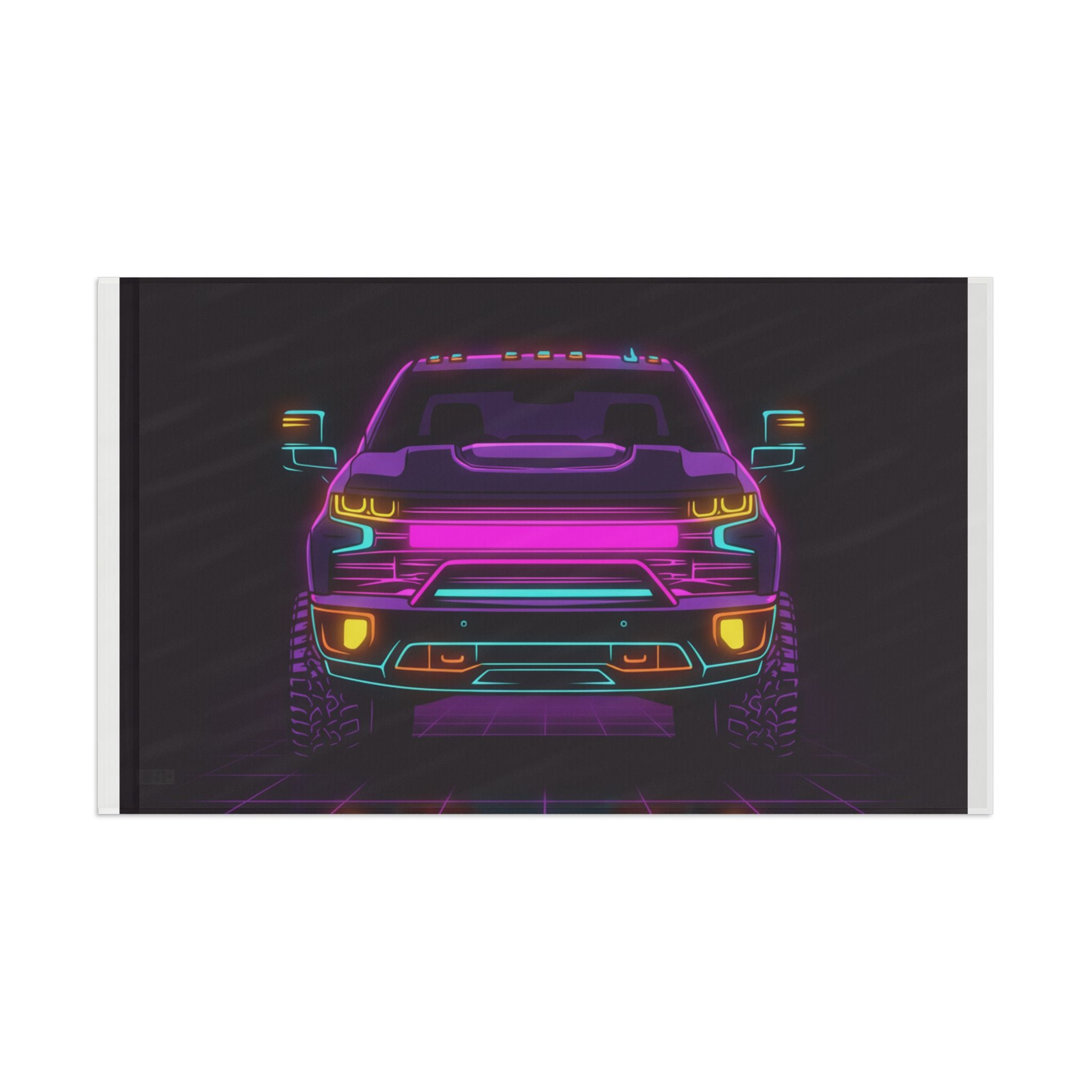 Chevy Silverado Trail Boss (2019+) Neon Synthwave Garage Flag