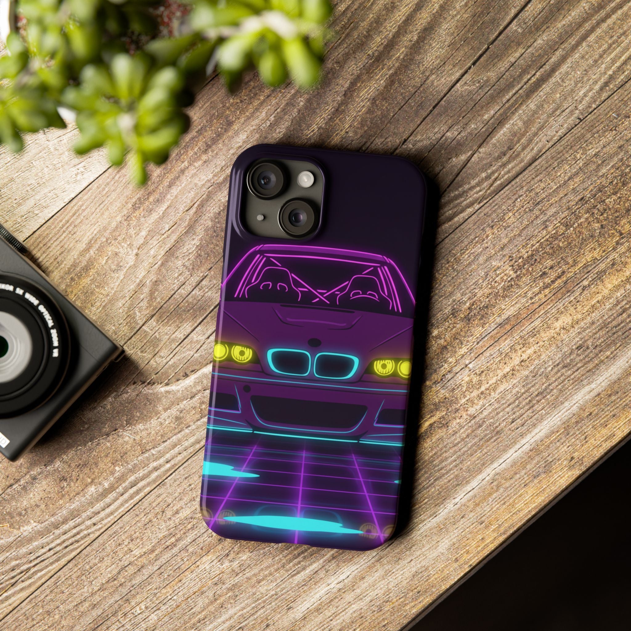 BMW E46 M3 (2000-06) Neon Synthwave Phone Case