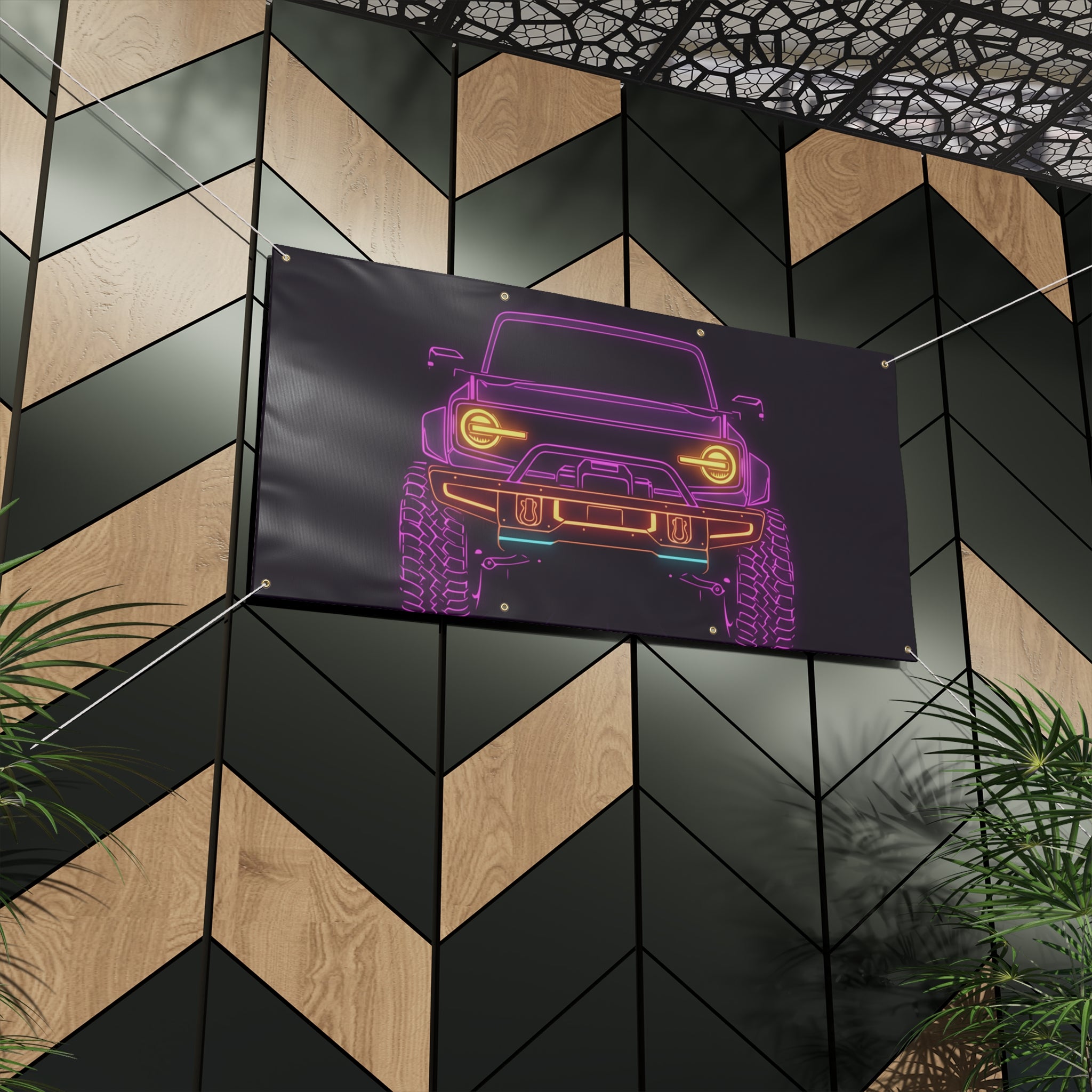 Ford Bronco (2021+) Neon Synthwave Banner
