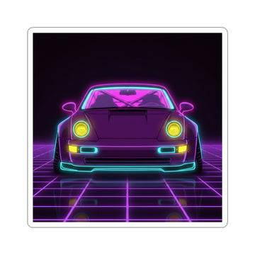 Porsche 964 Turbo Neon Synthwave Sticker